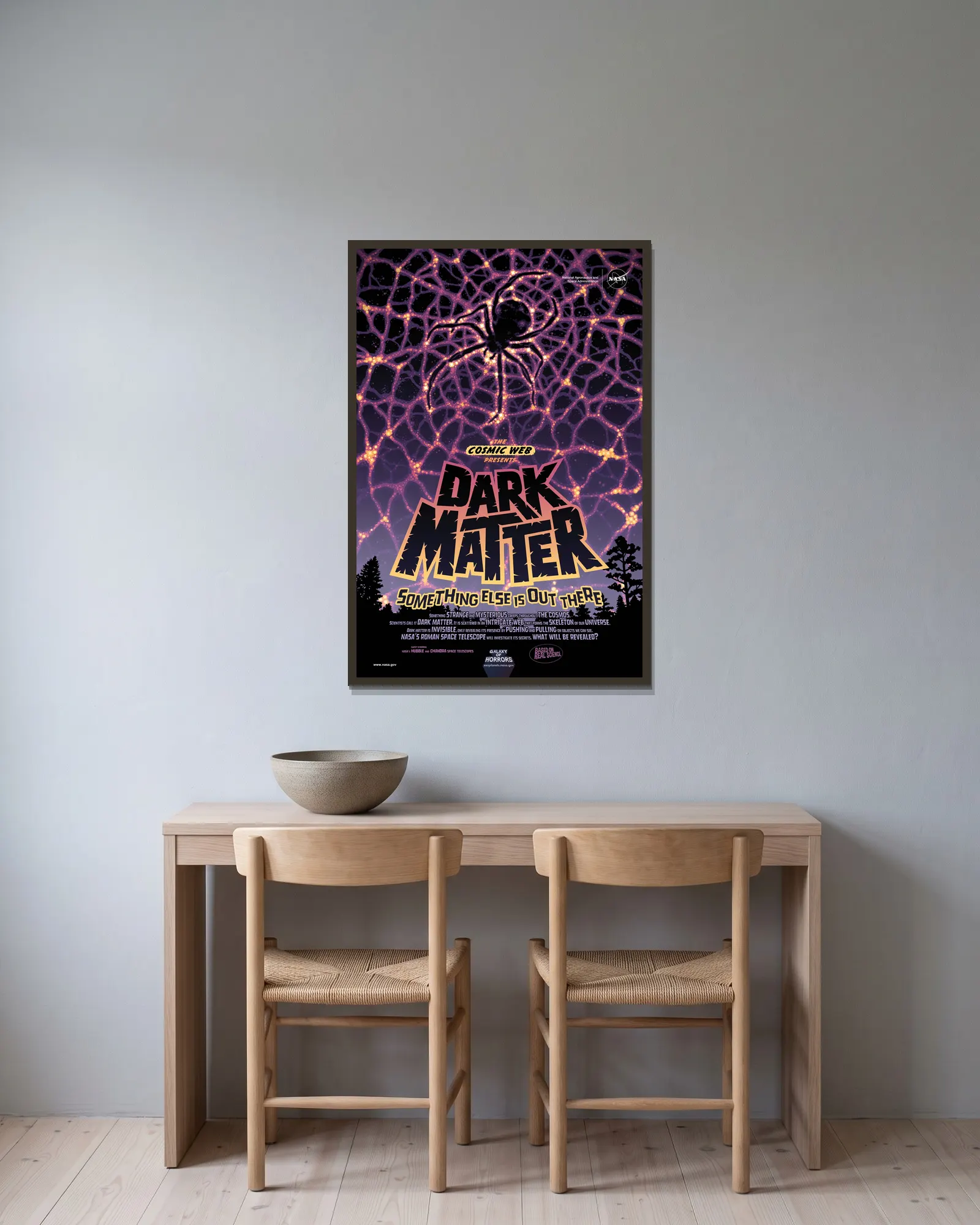 Dark Matter av NASA inramad på en vägg
