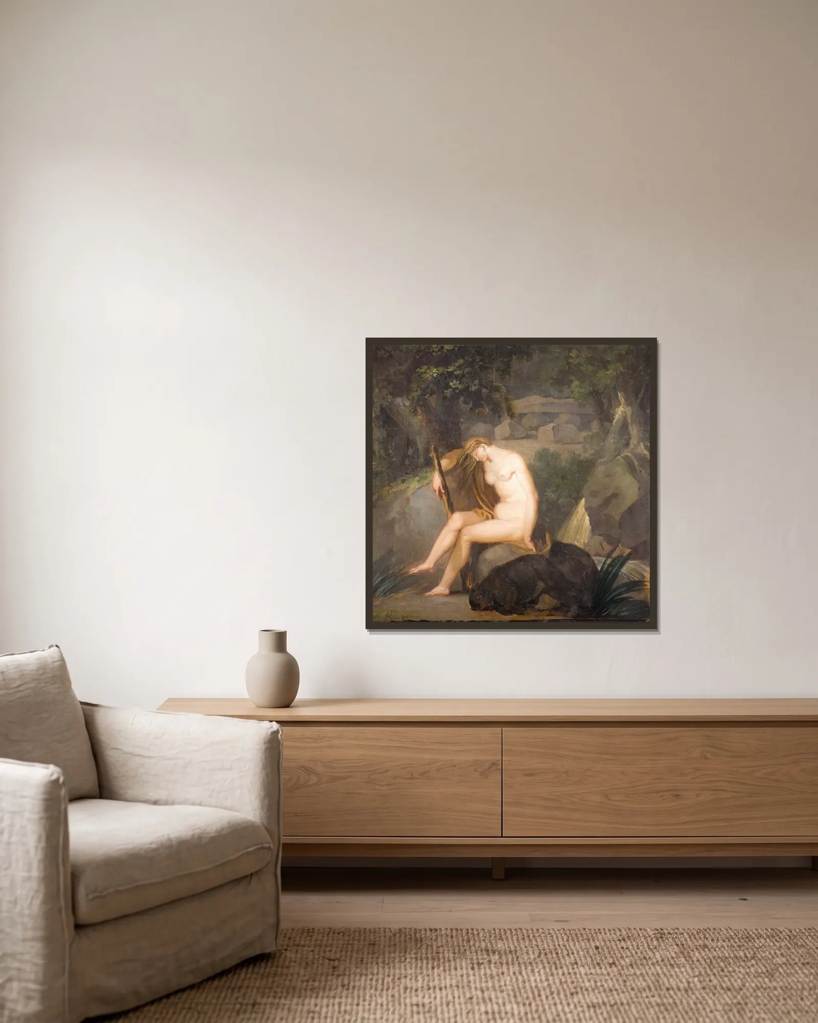 Nature Untamed av Nicolai Abildgaard inramad på en vägg