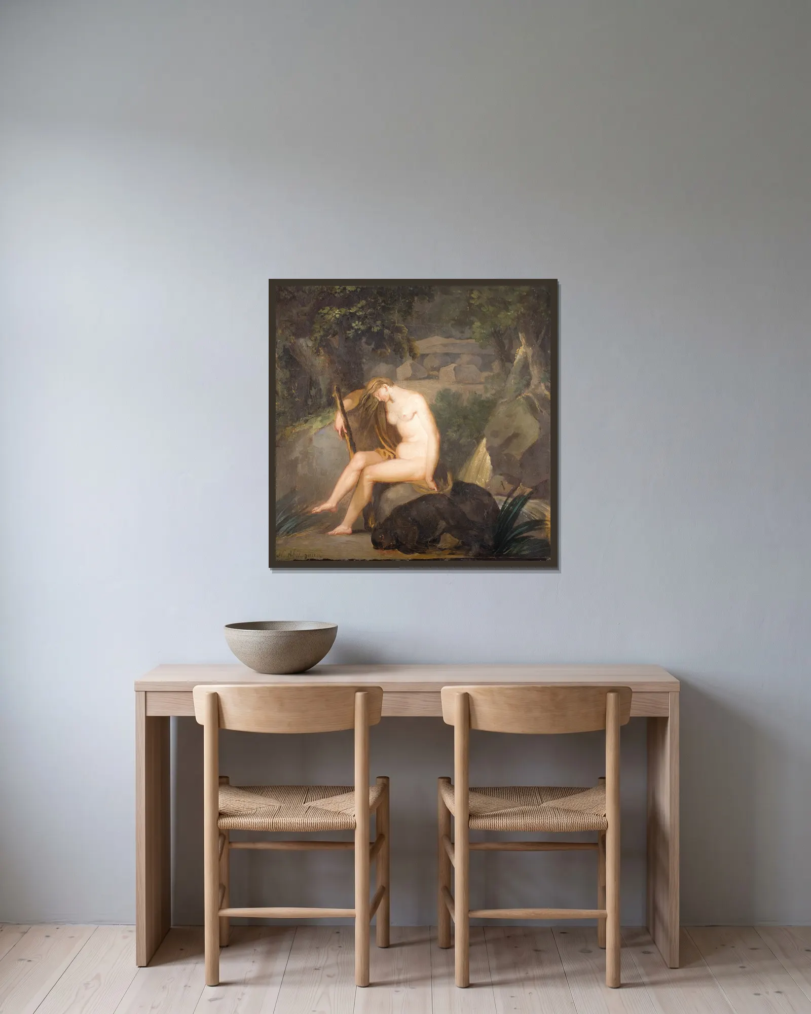 Nature Untamed av Nicolai Abildgaard inramad på en vägg