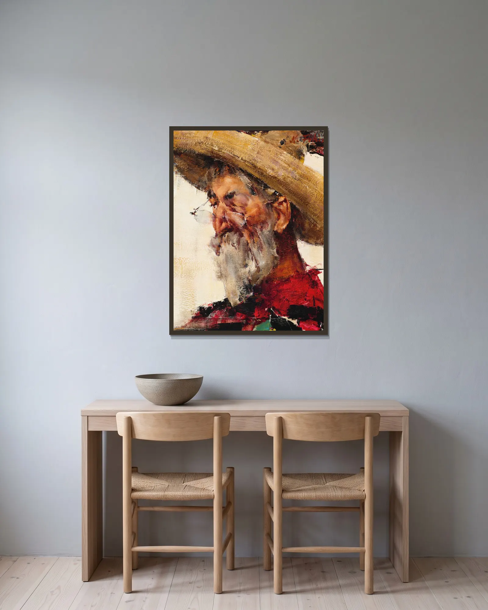 Abuelo av Nicolai Fechin inramad på en vägg