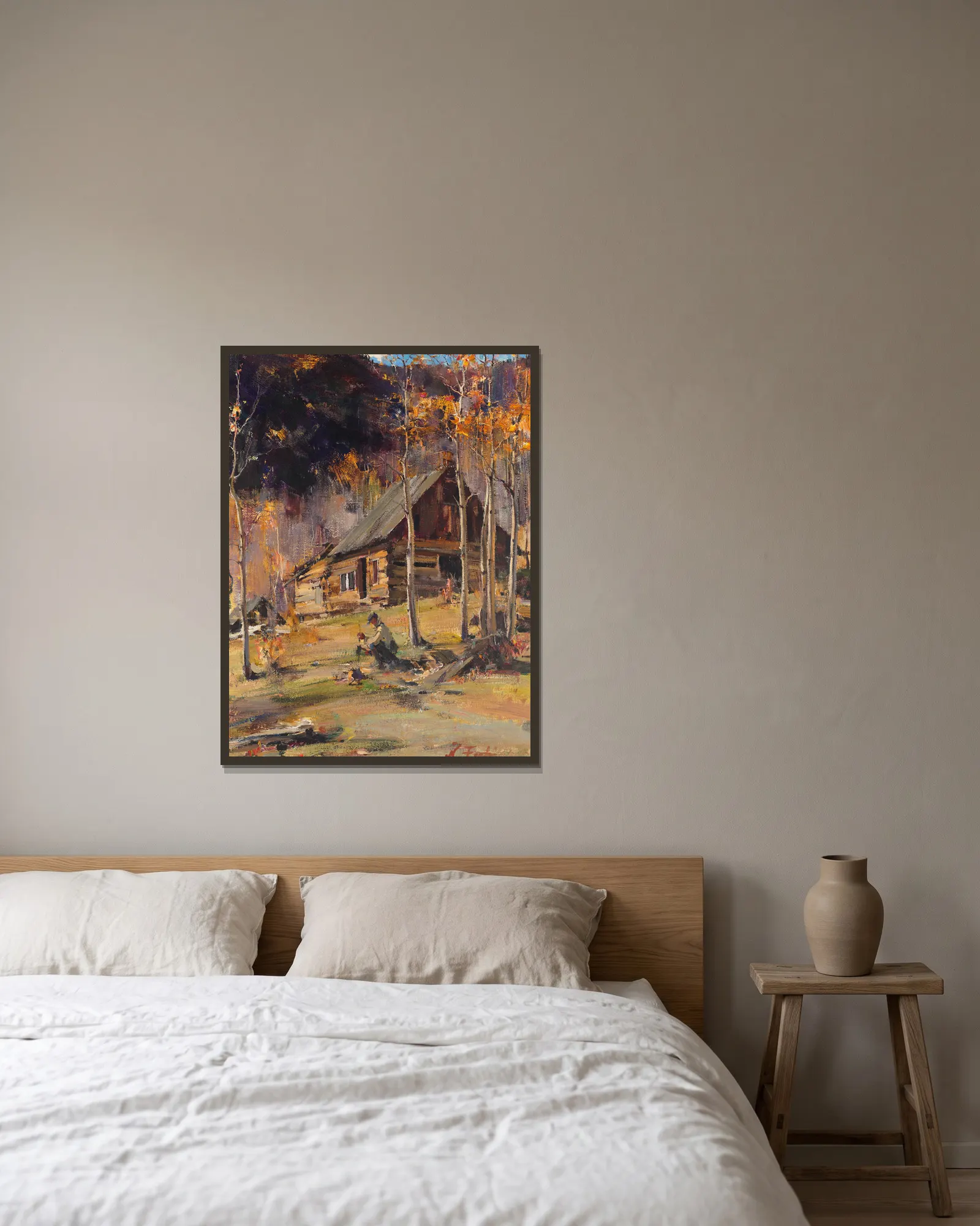 Amoset (Amesette) av Nicolai Fechin inramad på en vägg