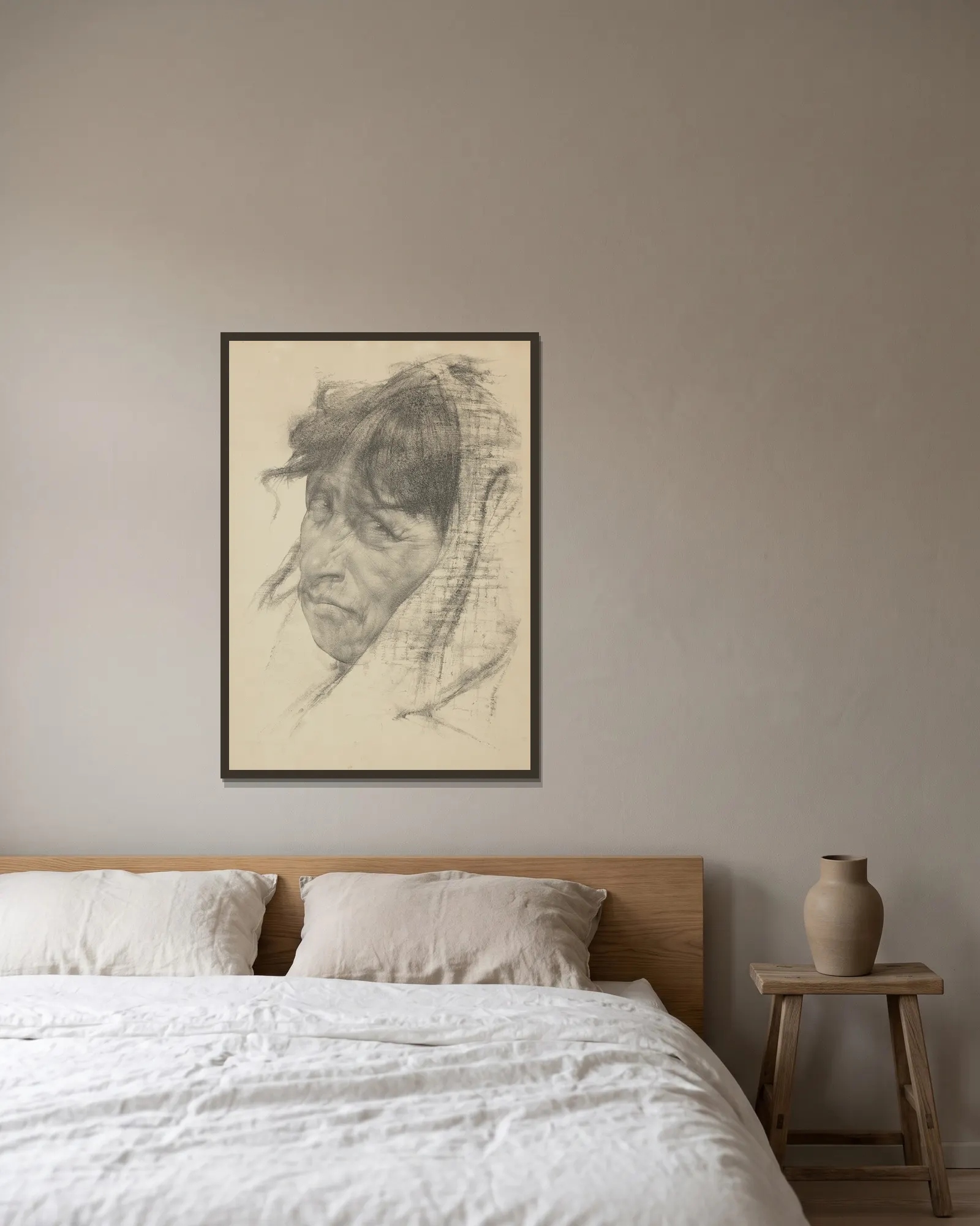 Untitled av Nicolai Fechin inramad på en vägg