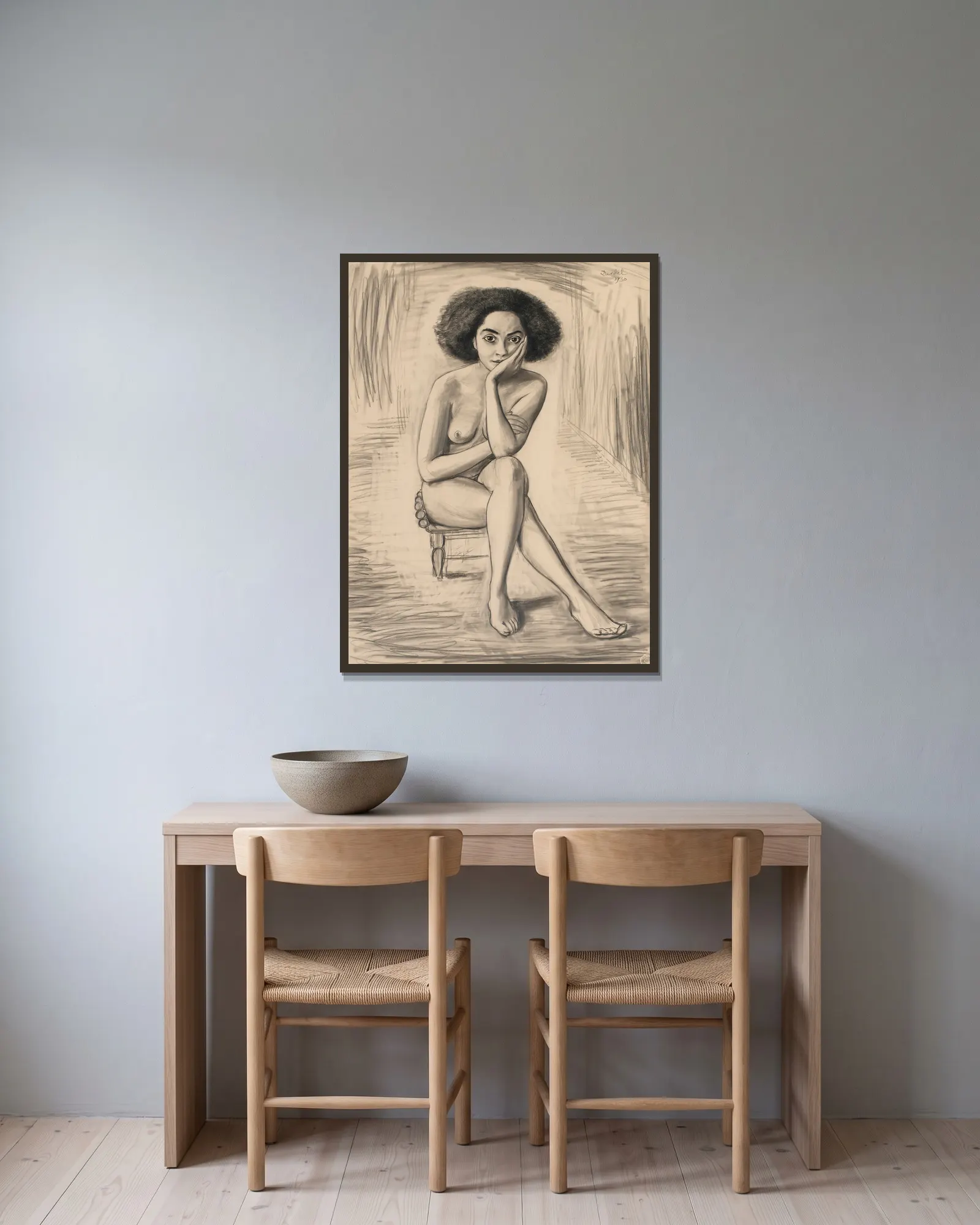 Aysha av Nils Dardel inramad på en vägg