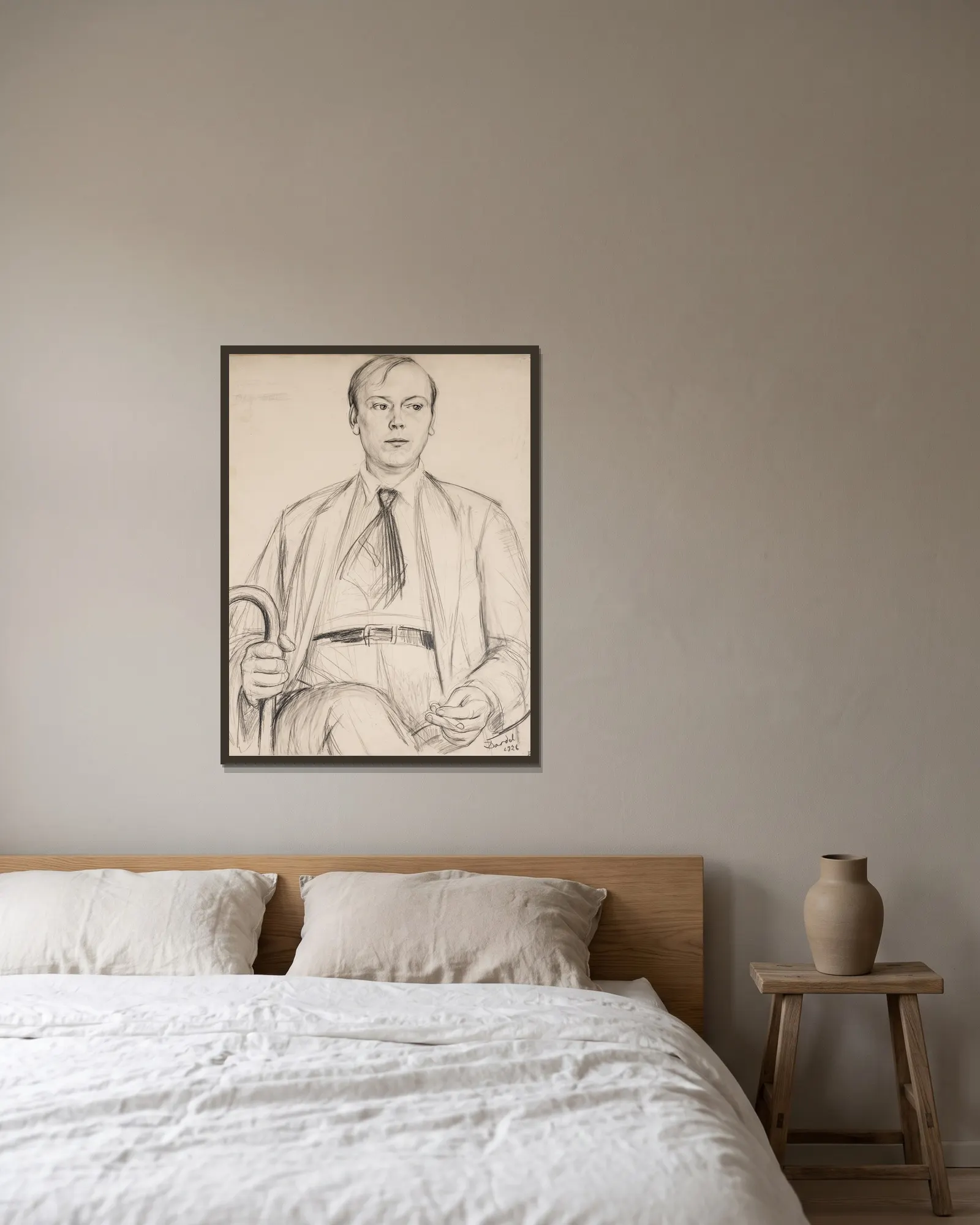 Ola Bull av Nils Dardel inramad på en vägg