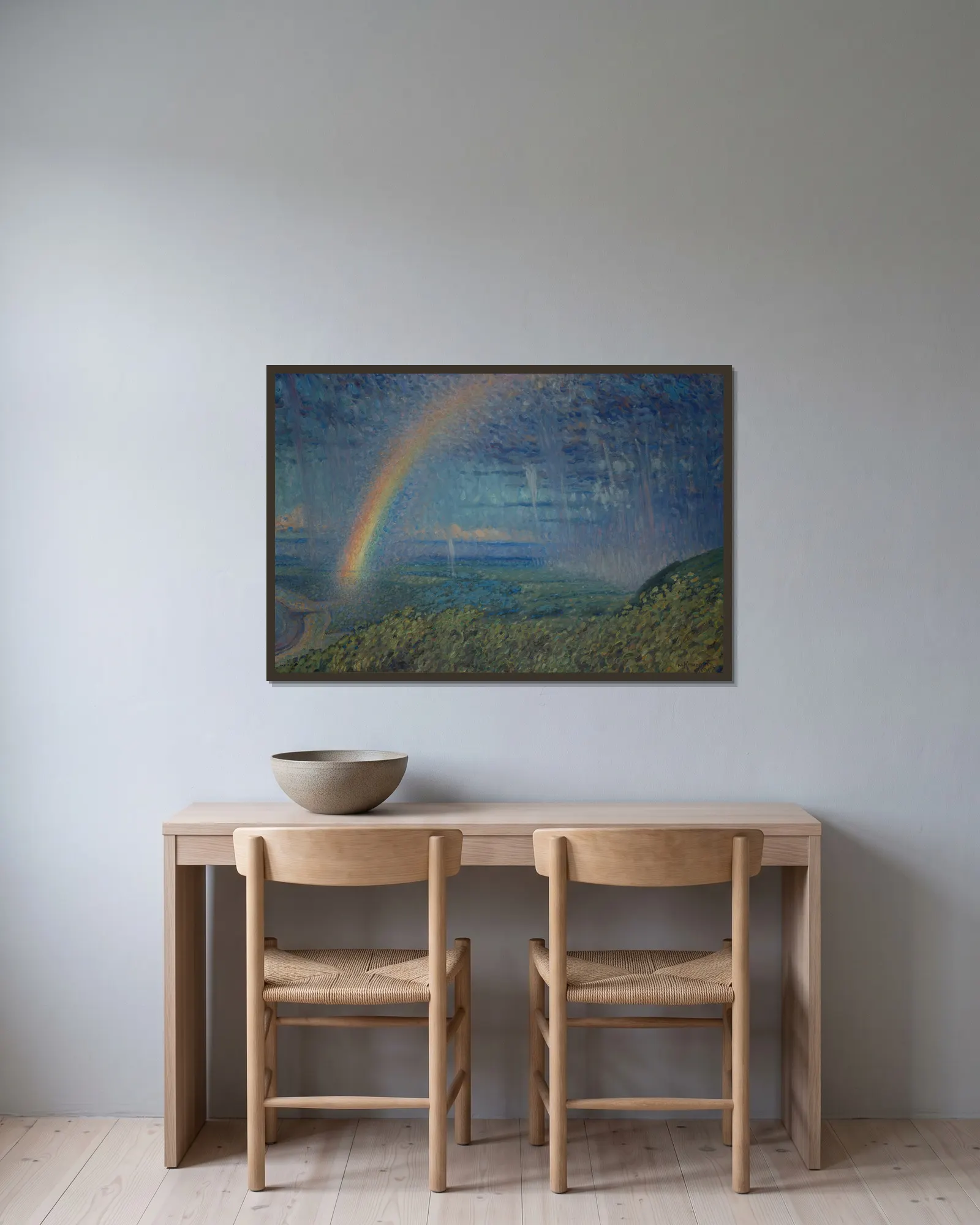 Rainbow av Nils Kreuger inramad på en vägg