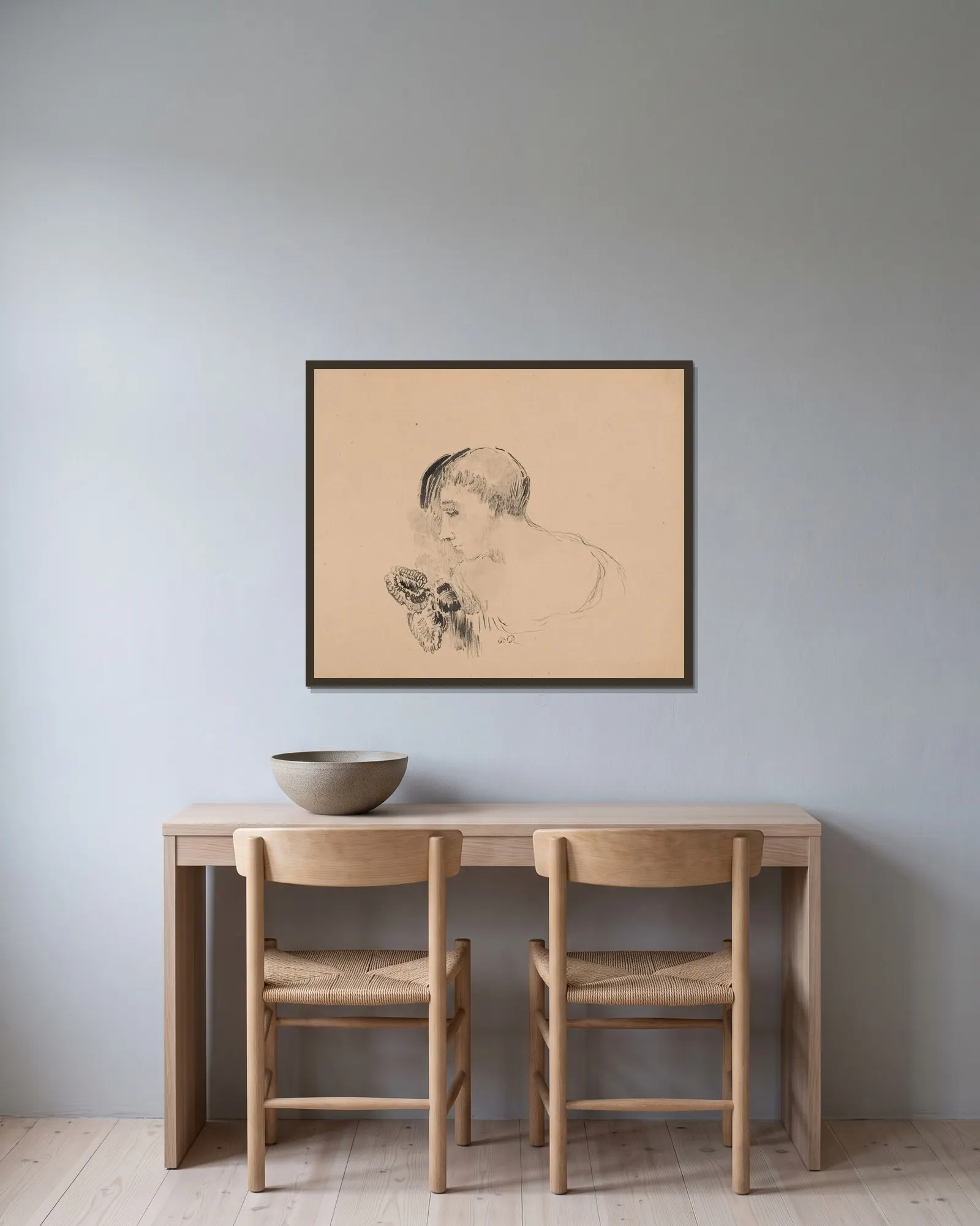 Apollonius av Odilon Redon inramad på en vägg