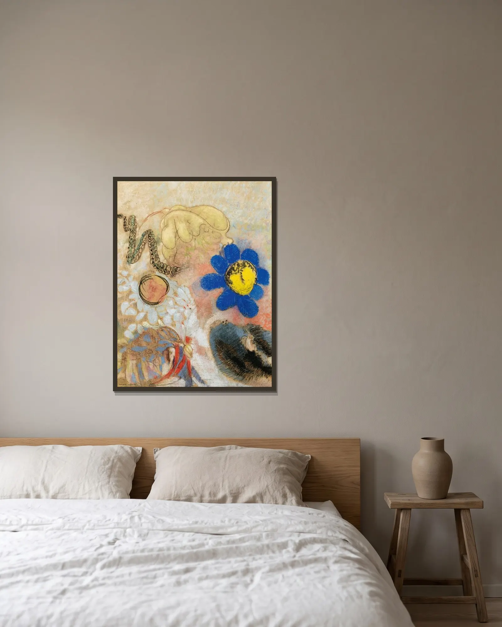 Flore Sous Marine av Odilon Redon inramad på en vägg