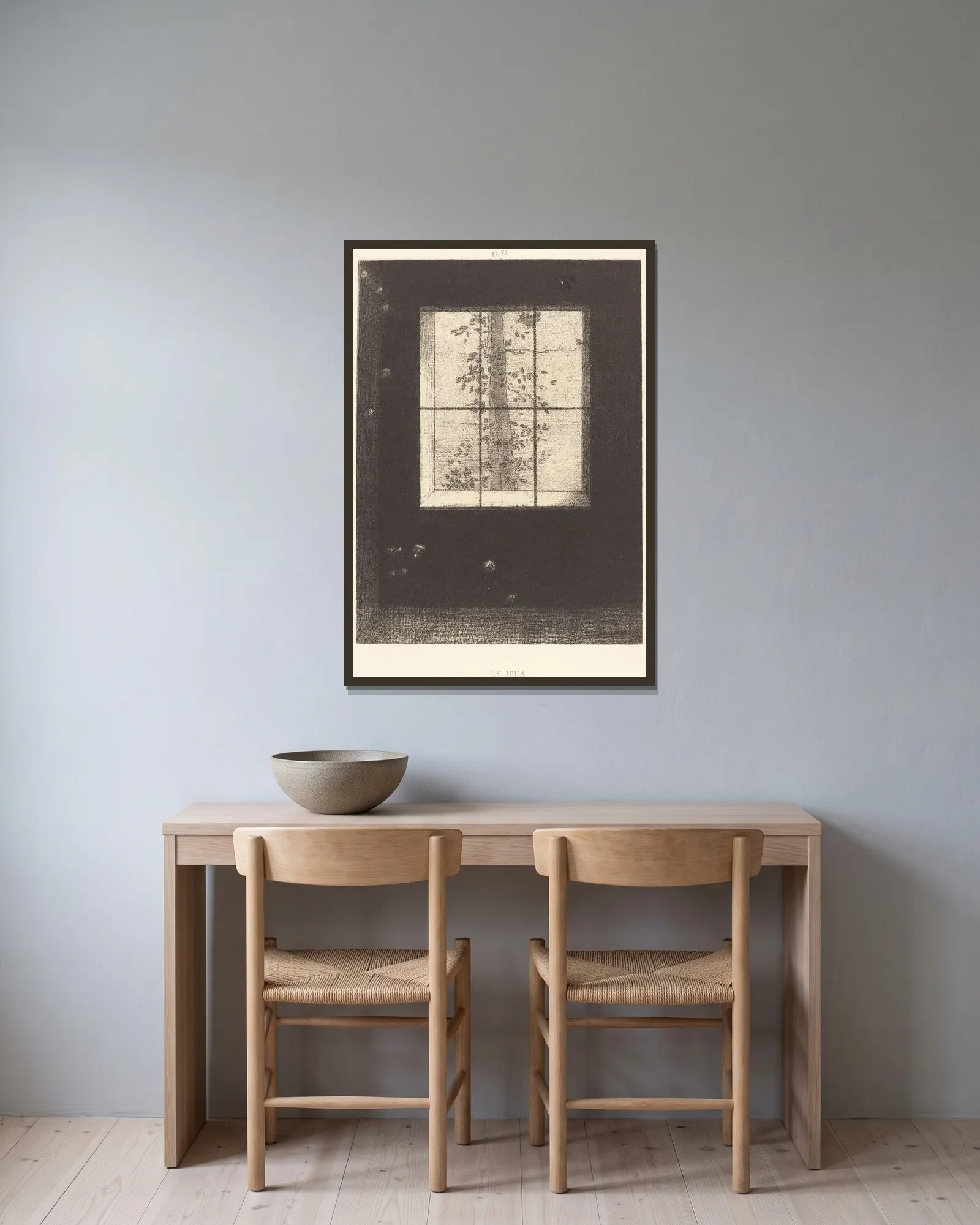 Le Jour (Day) av Odilon Redon inramad på en vägg