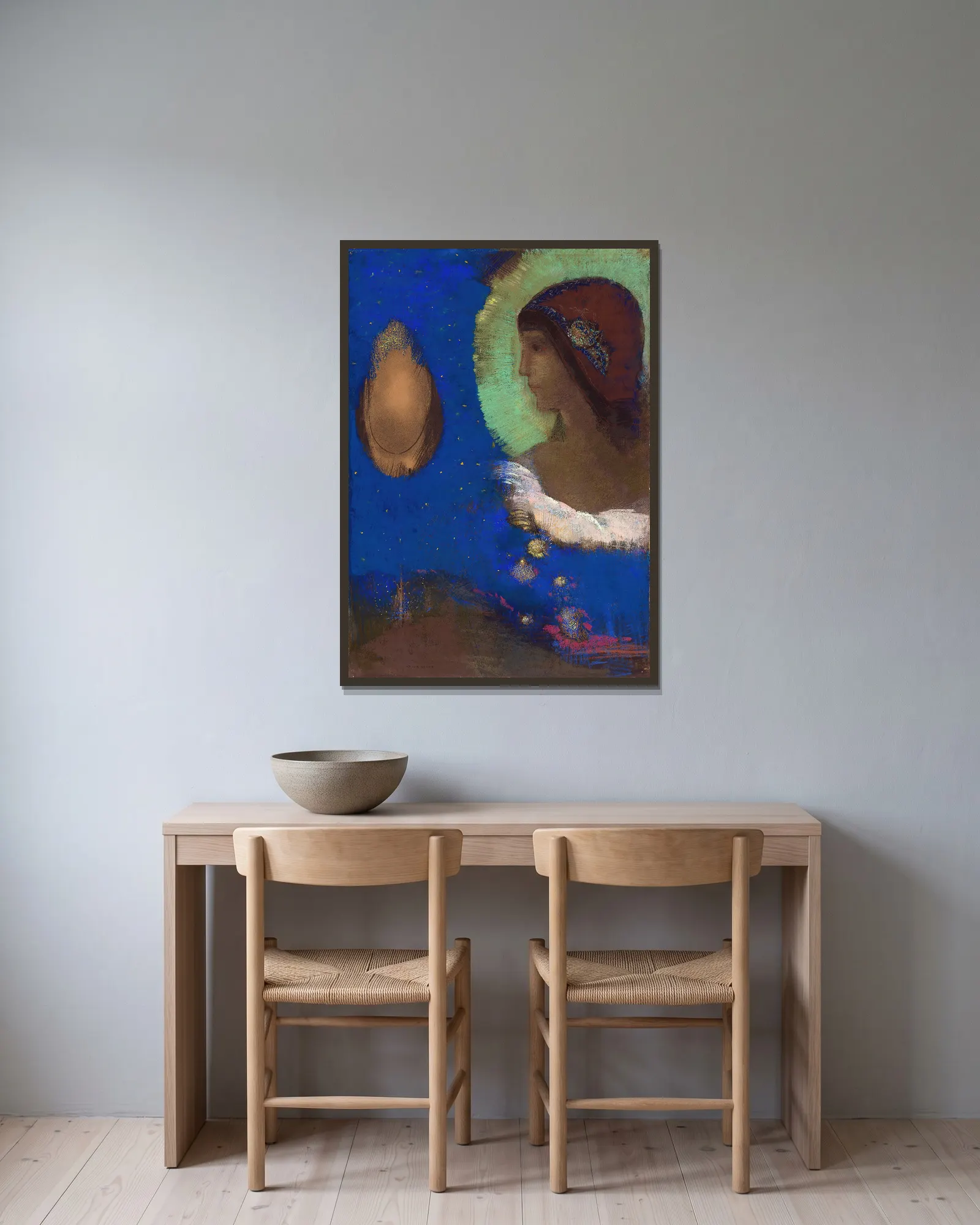 Sita av Odilon Redon inramad på en vägg