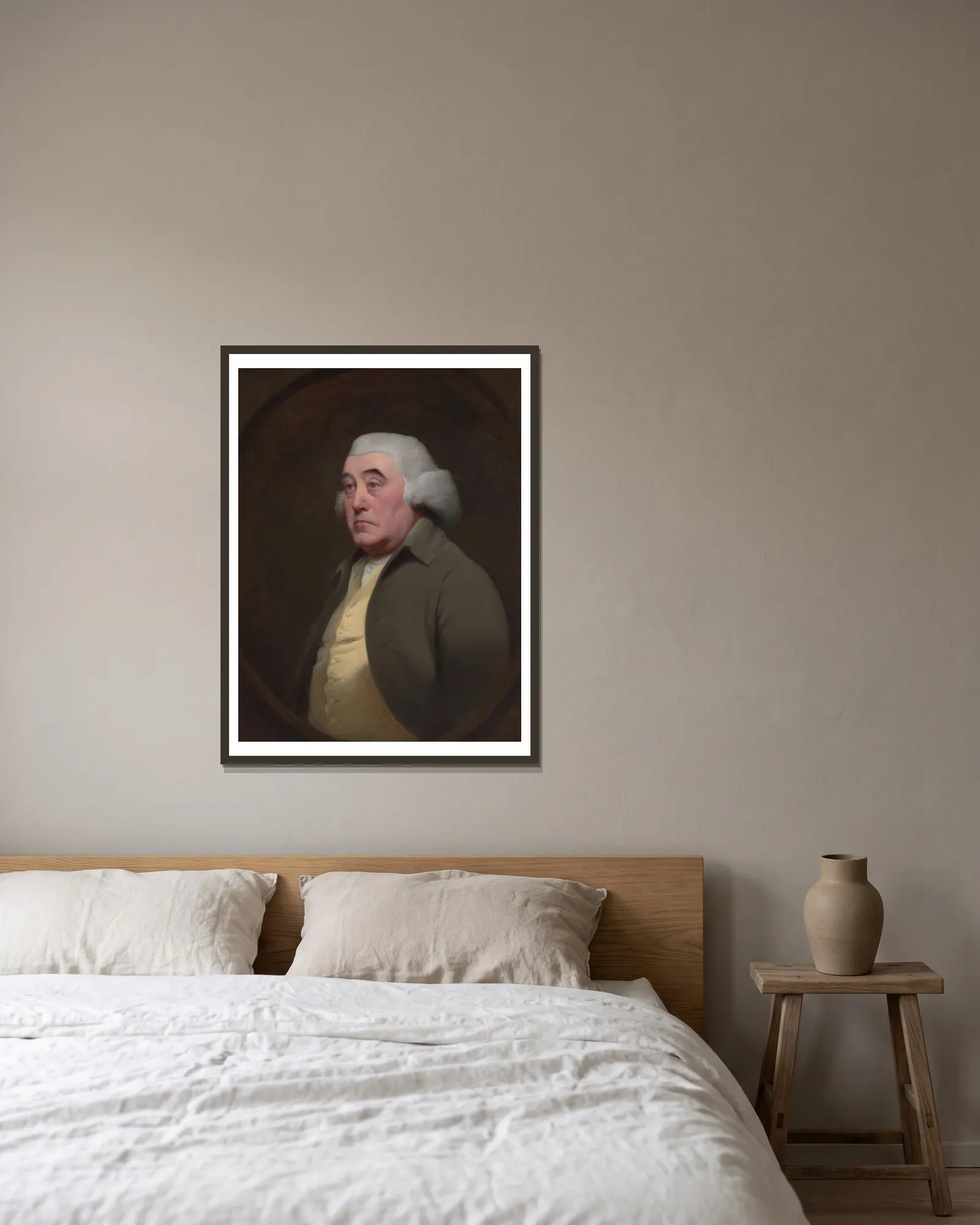 Dr. Richard Wright av Joseph Wright of Derby inramad på en vägg