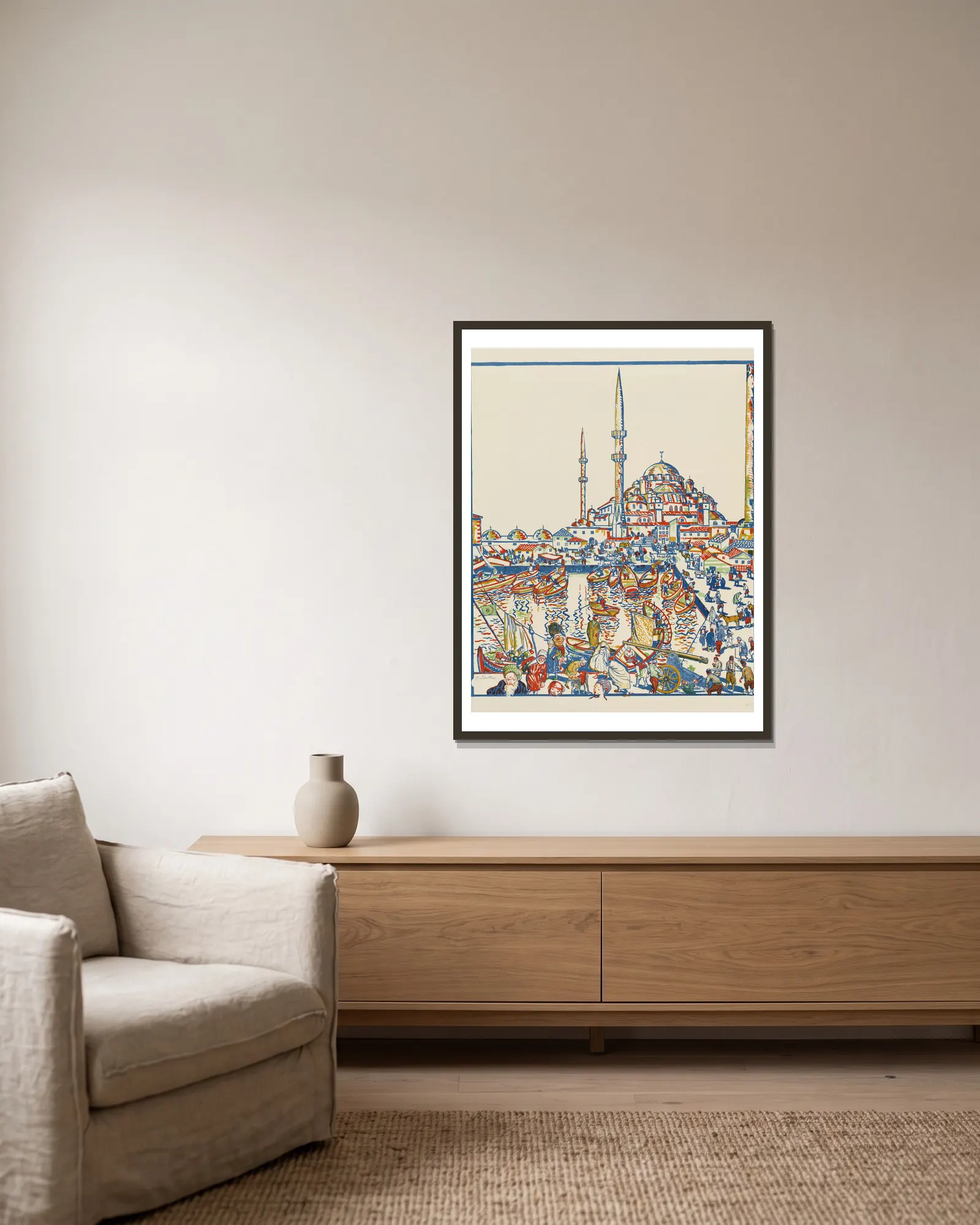Constantinople (with Hagia Sophia) av Oskar Laske inramad på en vägg
