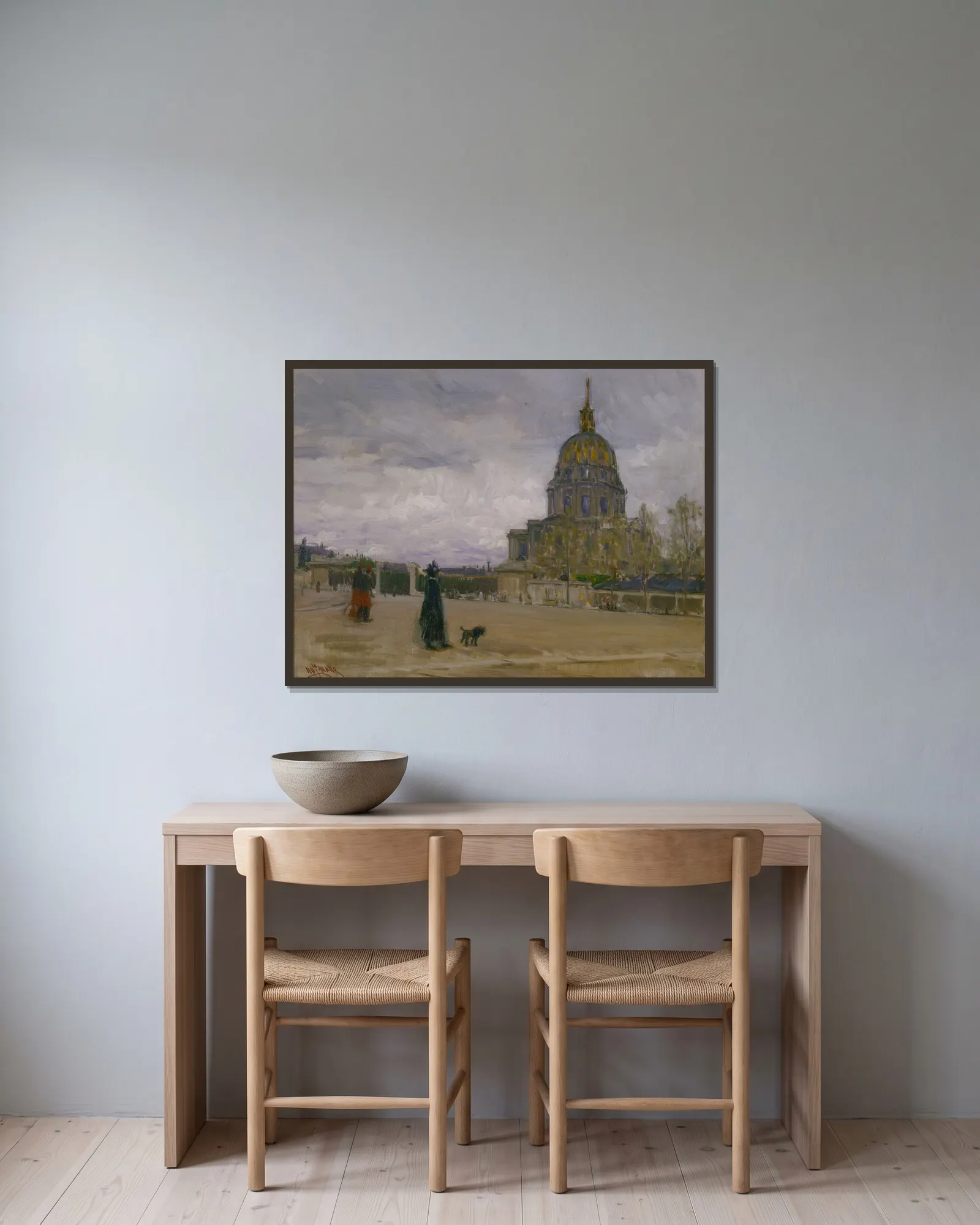 Les Invalides, Paris av Henry Ossawa Tanner inramad på en vägg