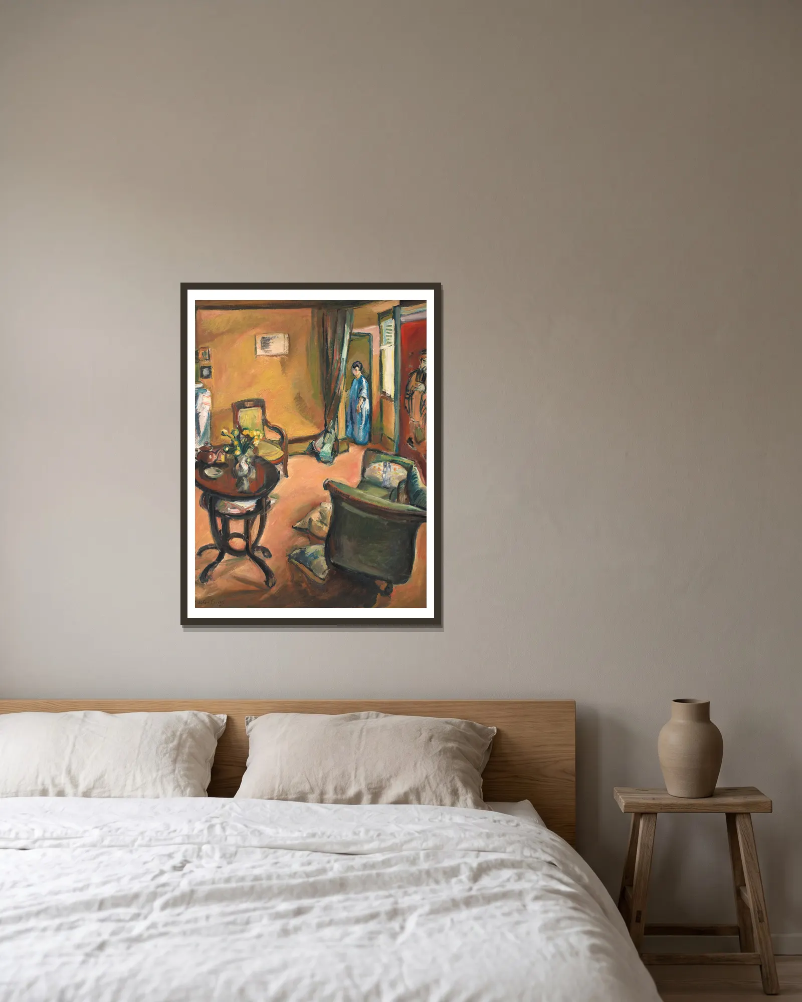 Interior av Emile Othon Friesz inramad på en vägg