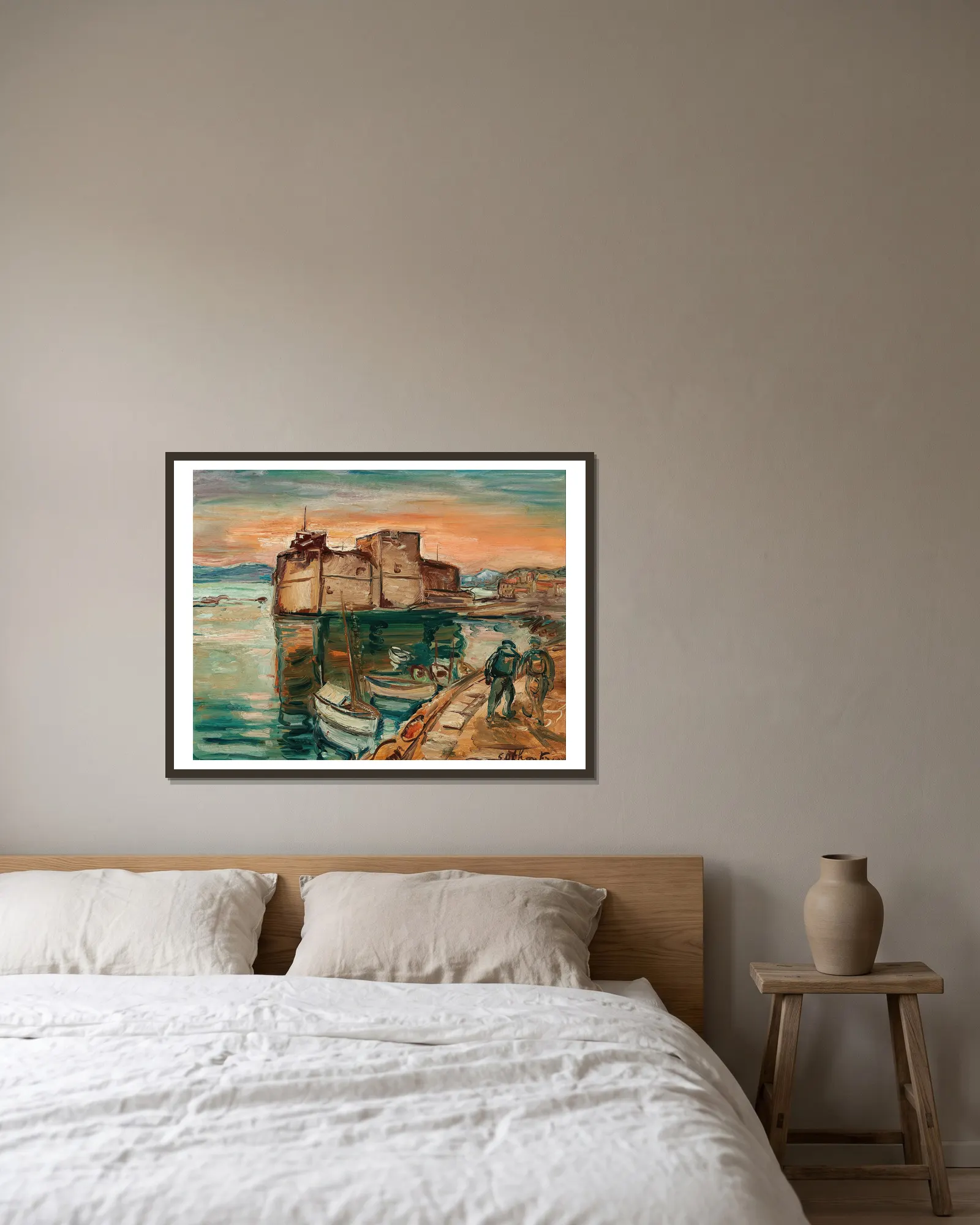 La Côte d’Azur av Emile Othon Friesz inramad på en vägg