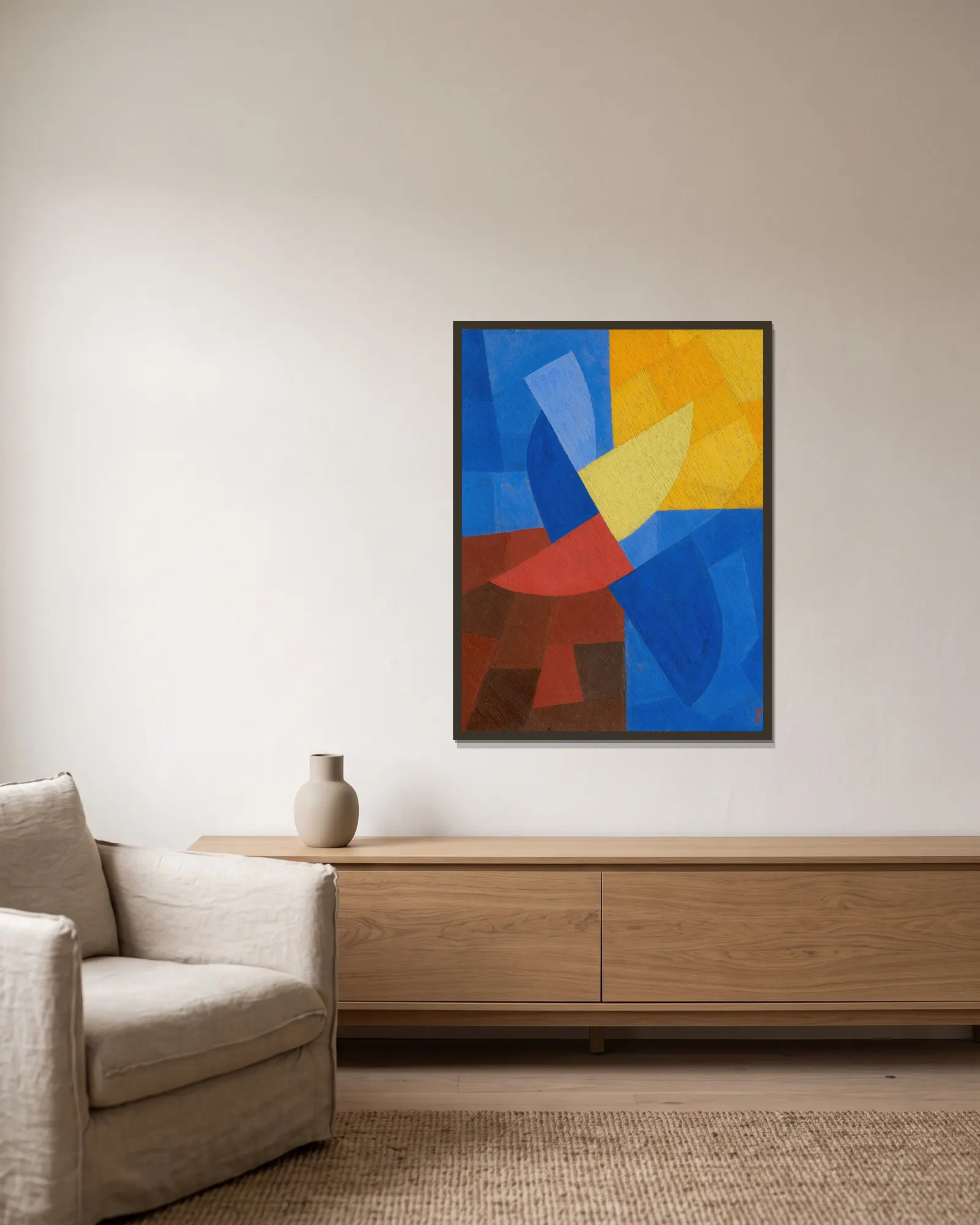 composition av Otto Freundlich inramad på en vägg