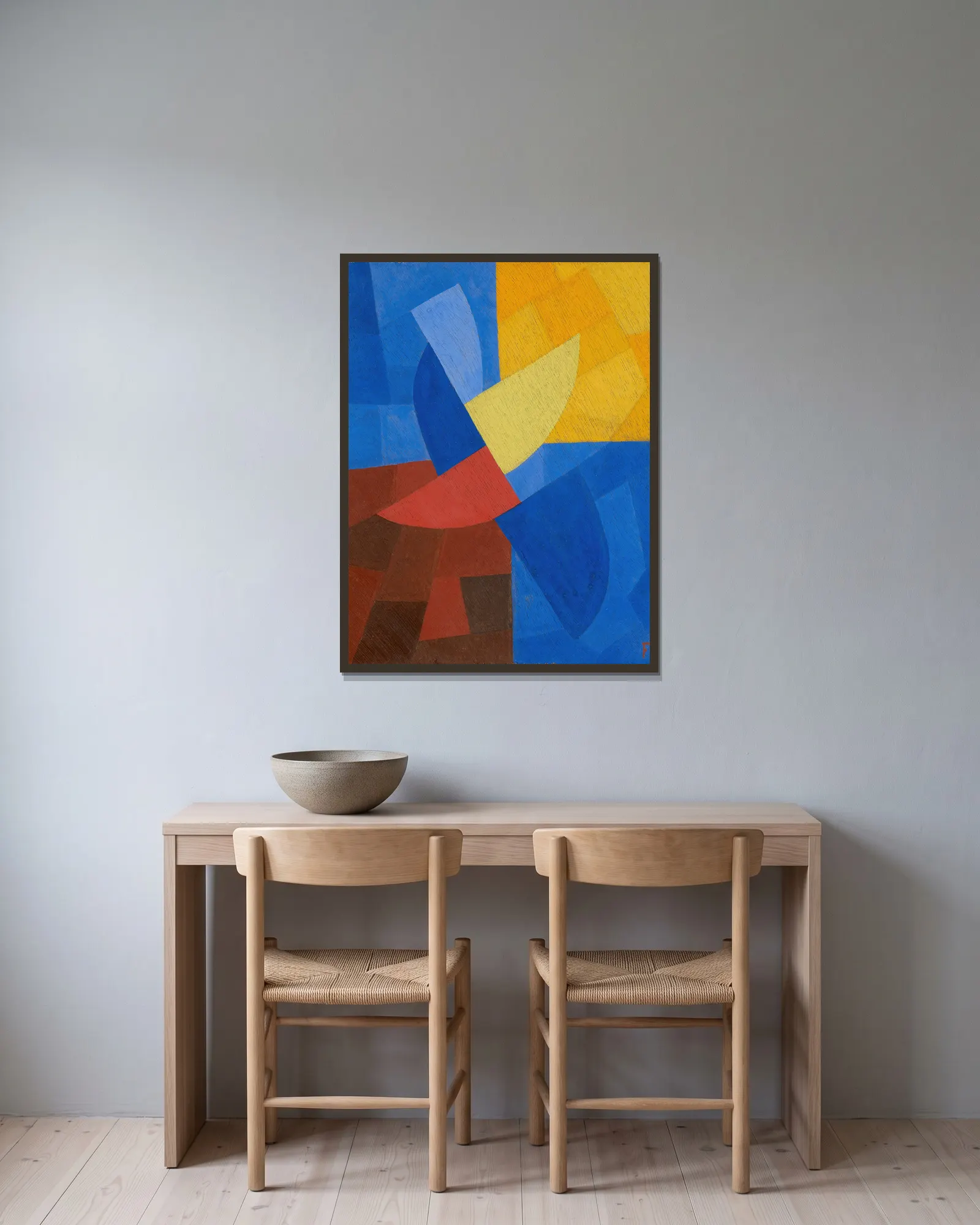 composition av Otto Freundlich inramad på en vägg