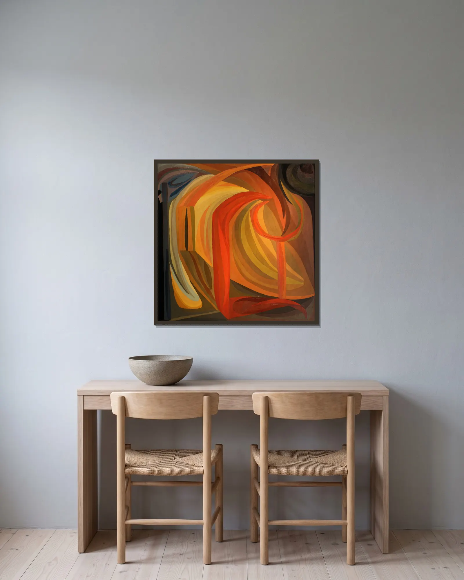 Composition av Otto Freundlich inramad på en vägg