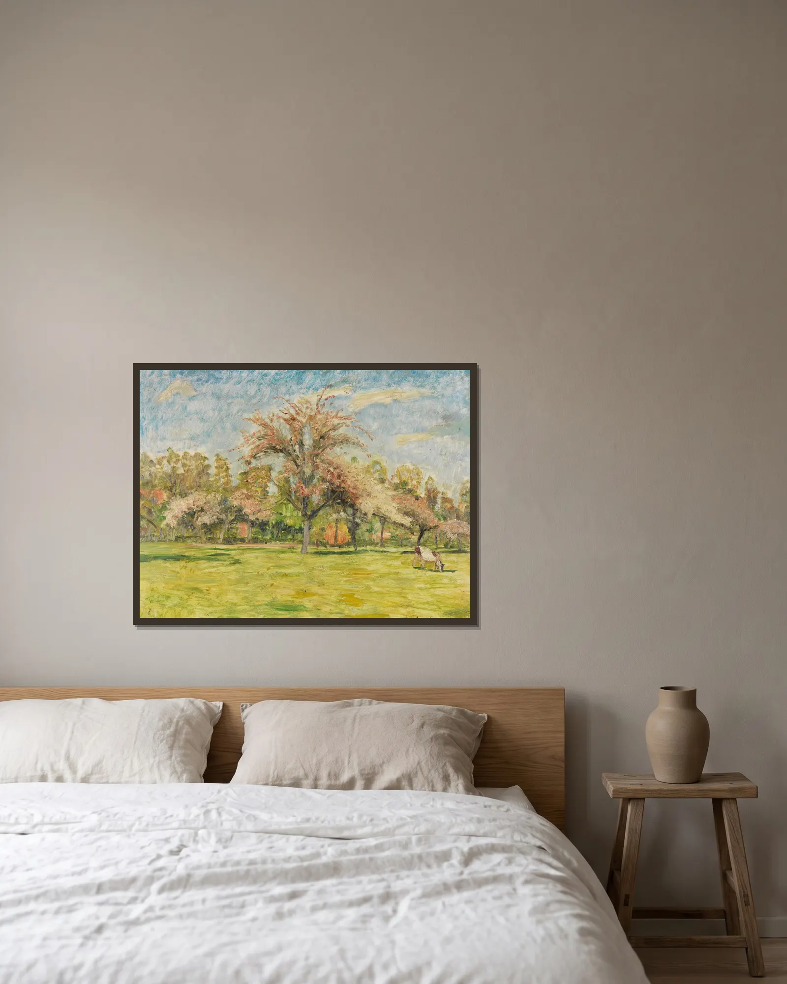 Frühling av Otto Modersohn inramad på en vägg