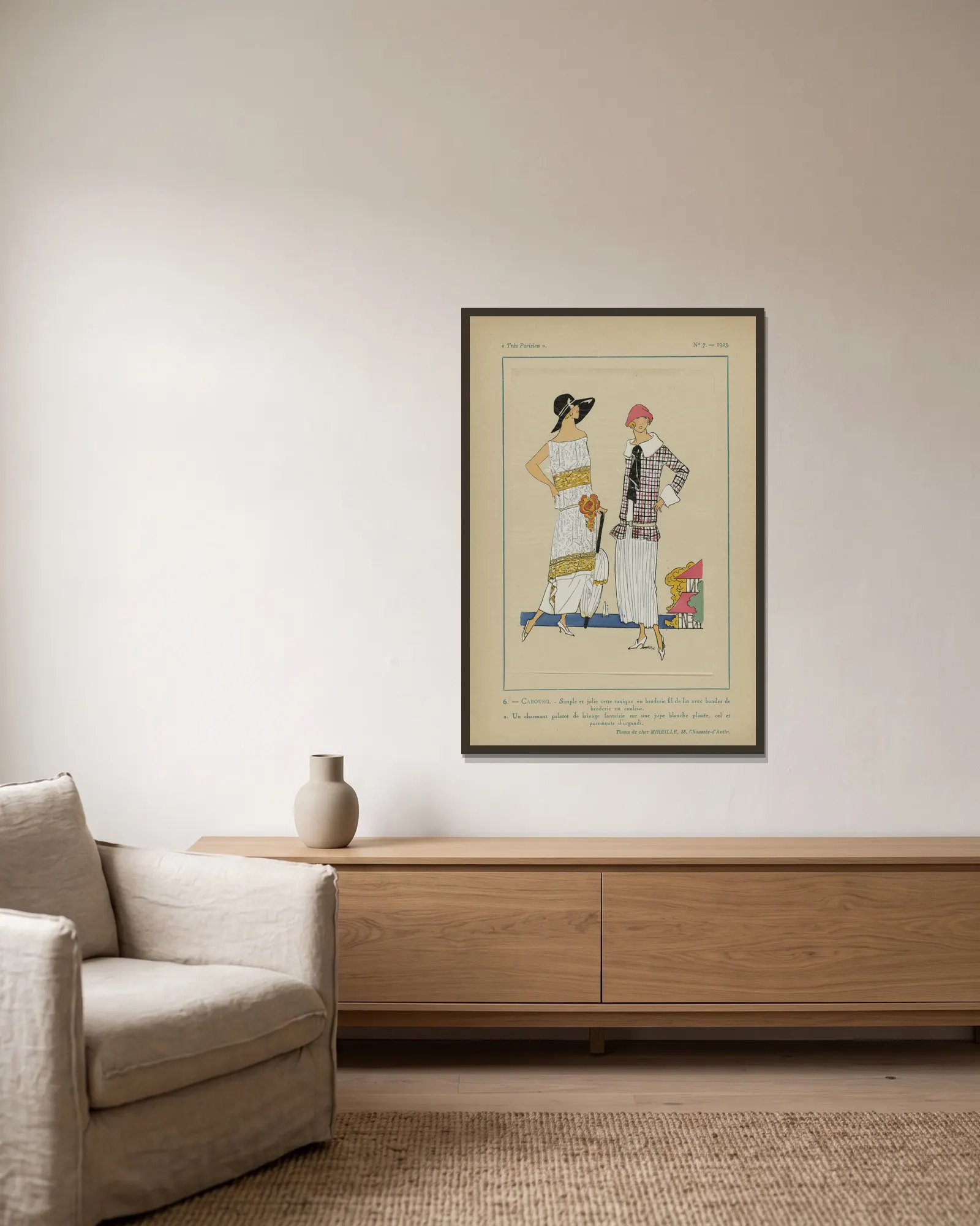 Cabourg av G-P. Joumard inramad på en vägg