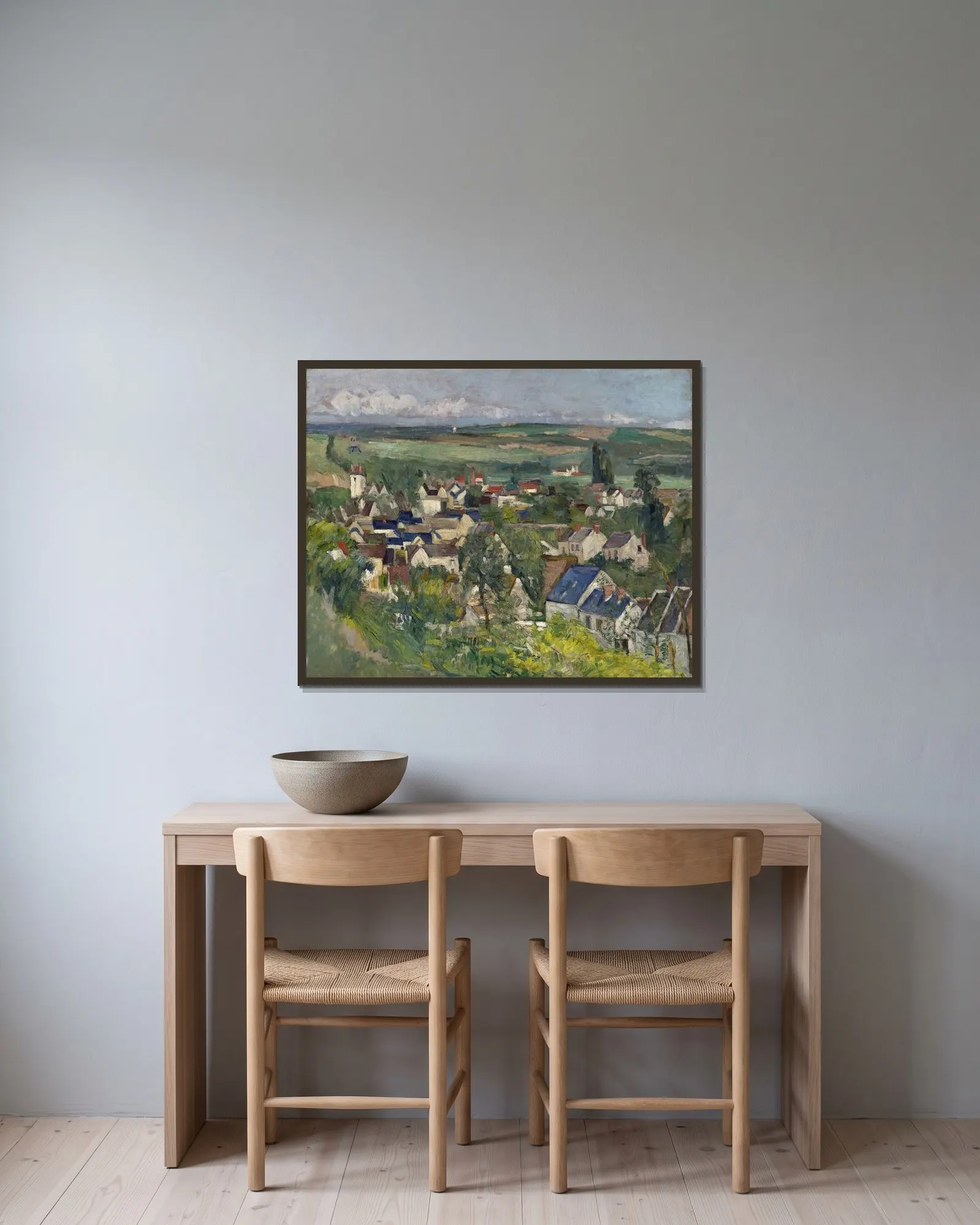 Auvers, Panoramic View av Paul Cézanne inramad på en vägg