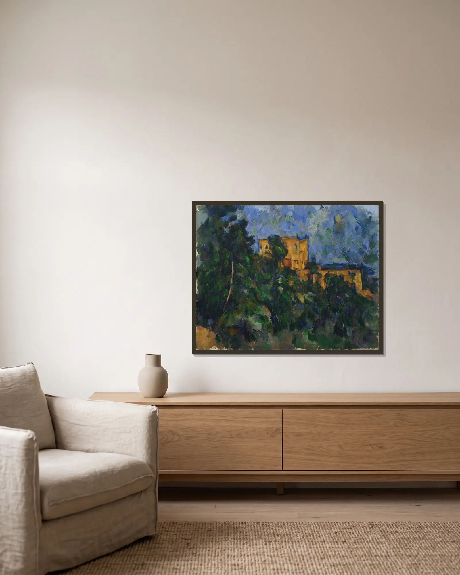 Château Noir (from 1903 until 1904) av Paul Cézanne inramad på en vägg