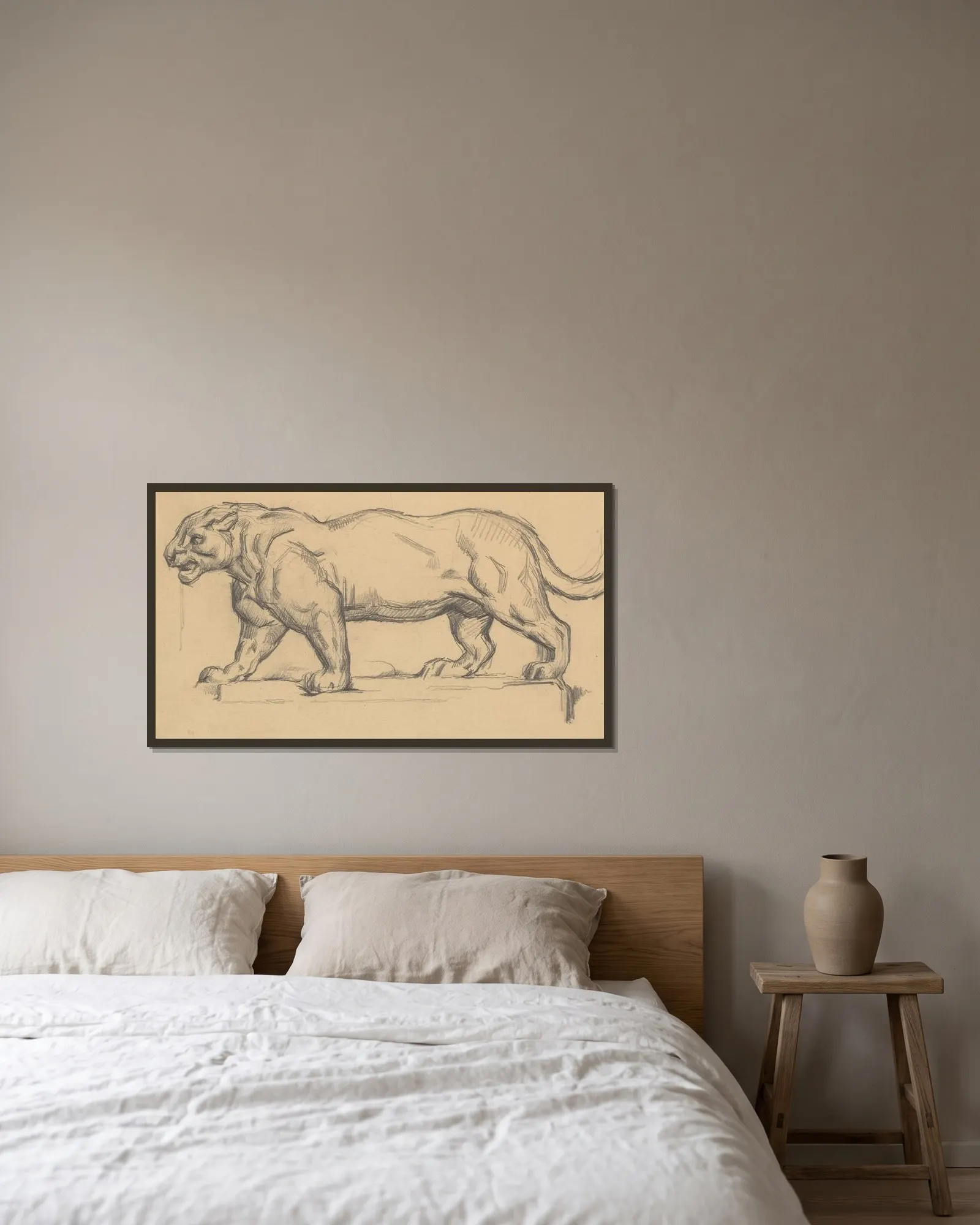 Jaguar av Paul Cézanne inramad på en vägg