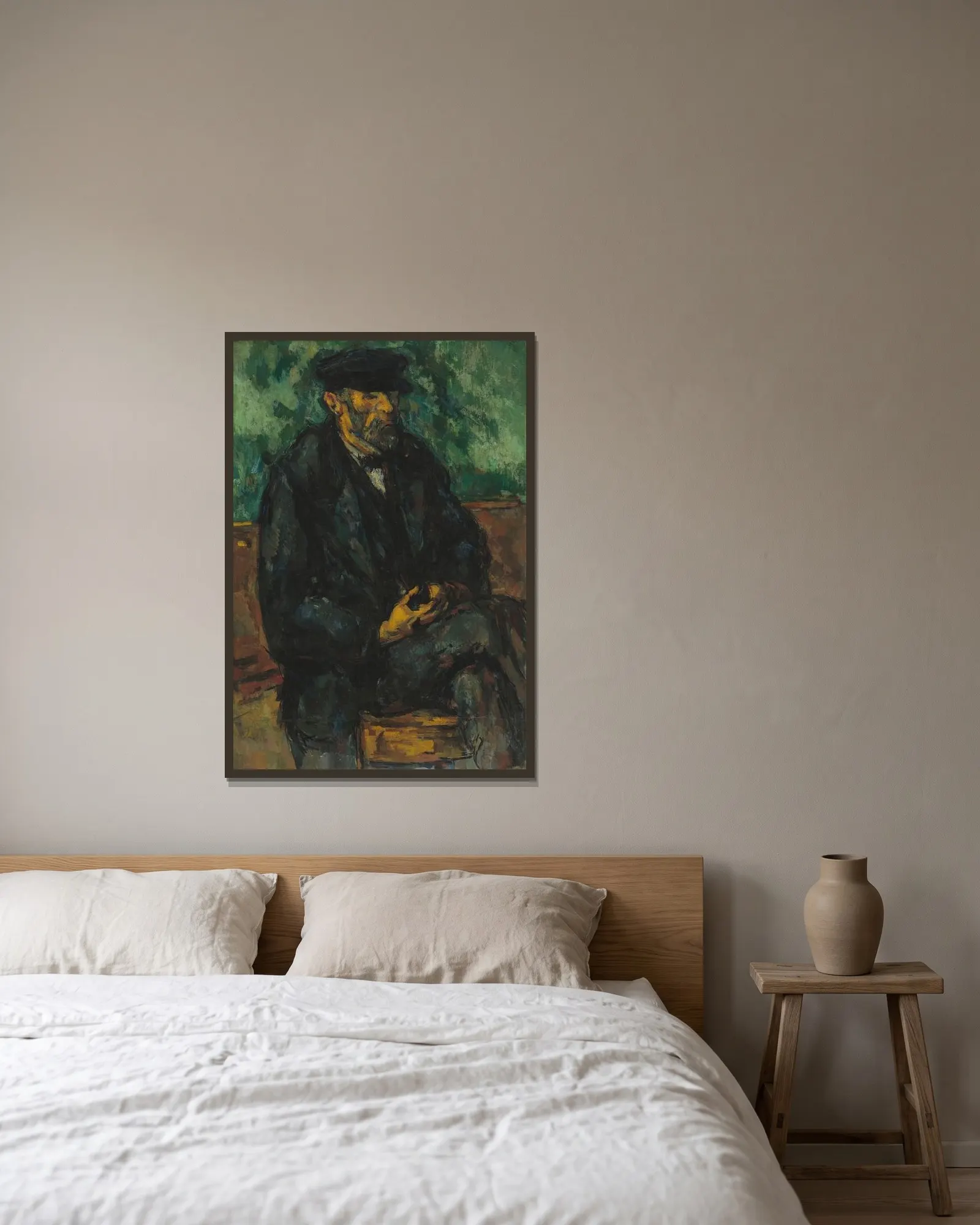 The Gardener Vallier av Paul Cézanne inramad på en vägg