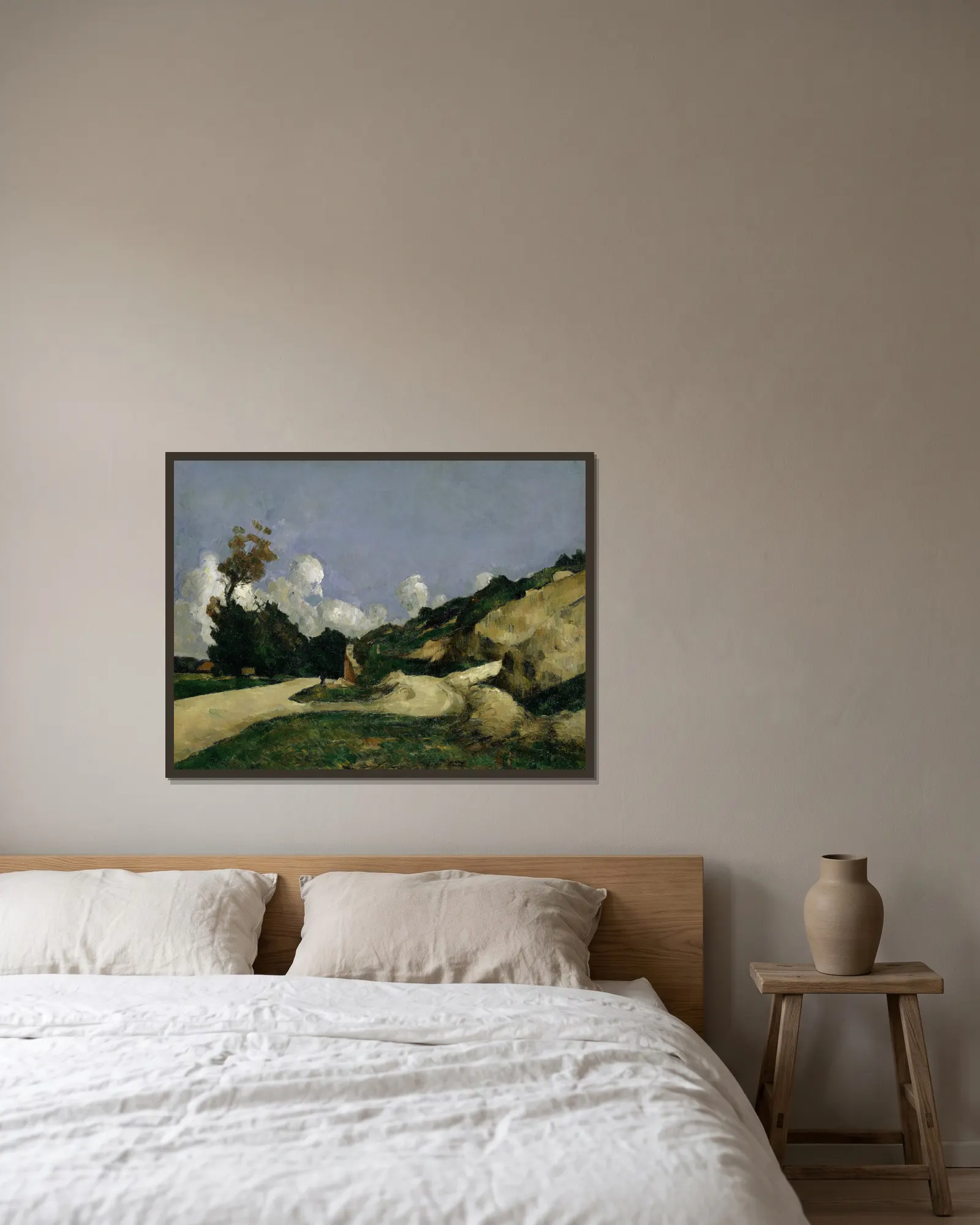 The Road av Paul Cézanne inramad på en vägg
