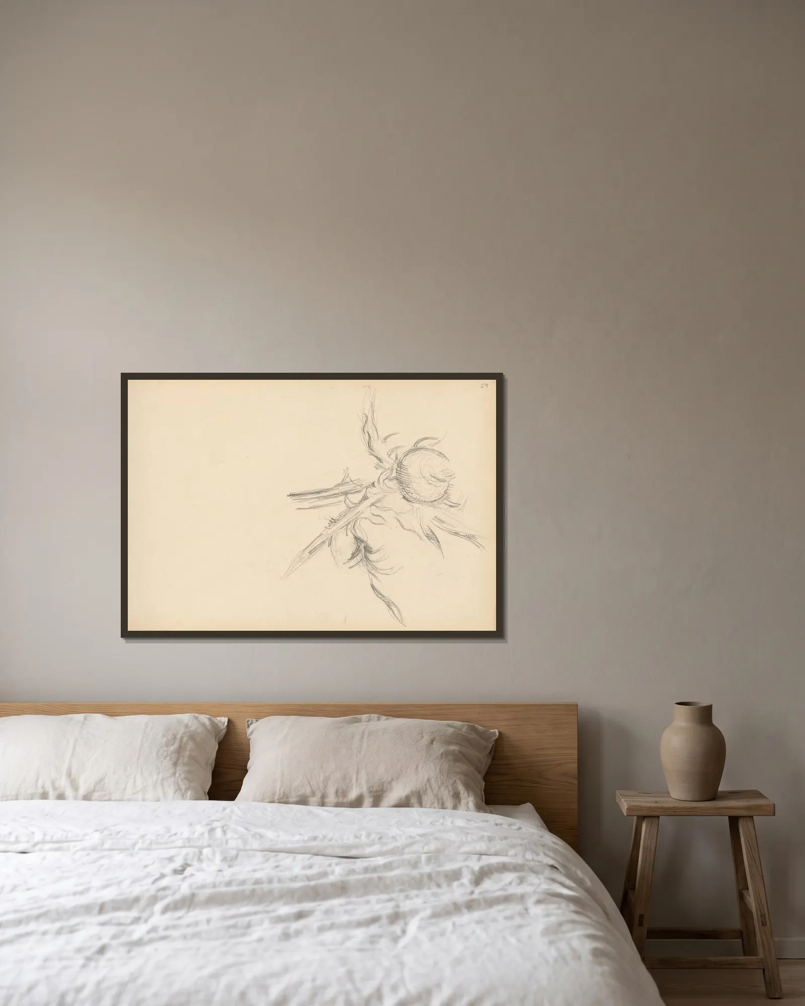 Thistle av Paul Cézanne inramad på en vägg