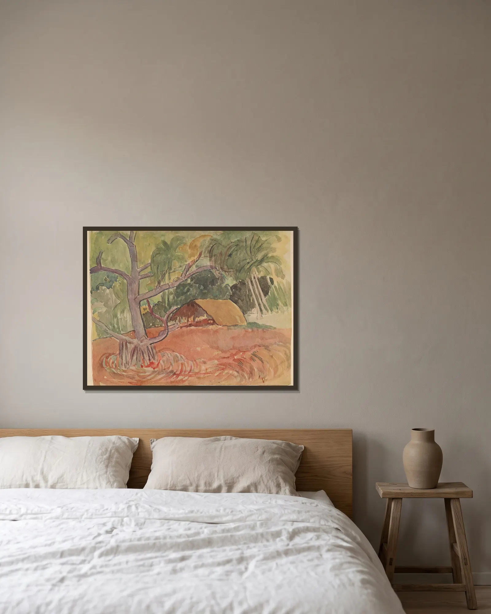 Noanoa Pl.13 av Paul Gauguin inramad på en vägg