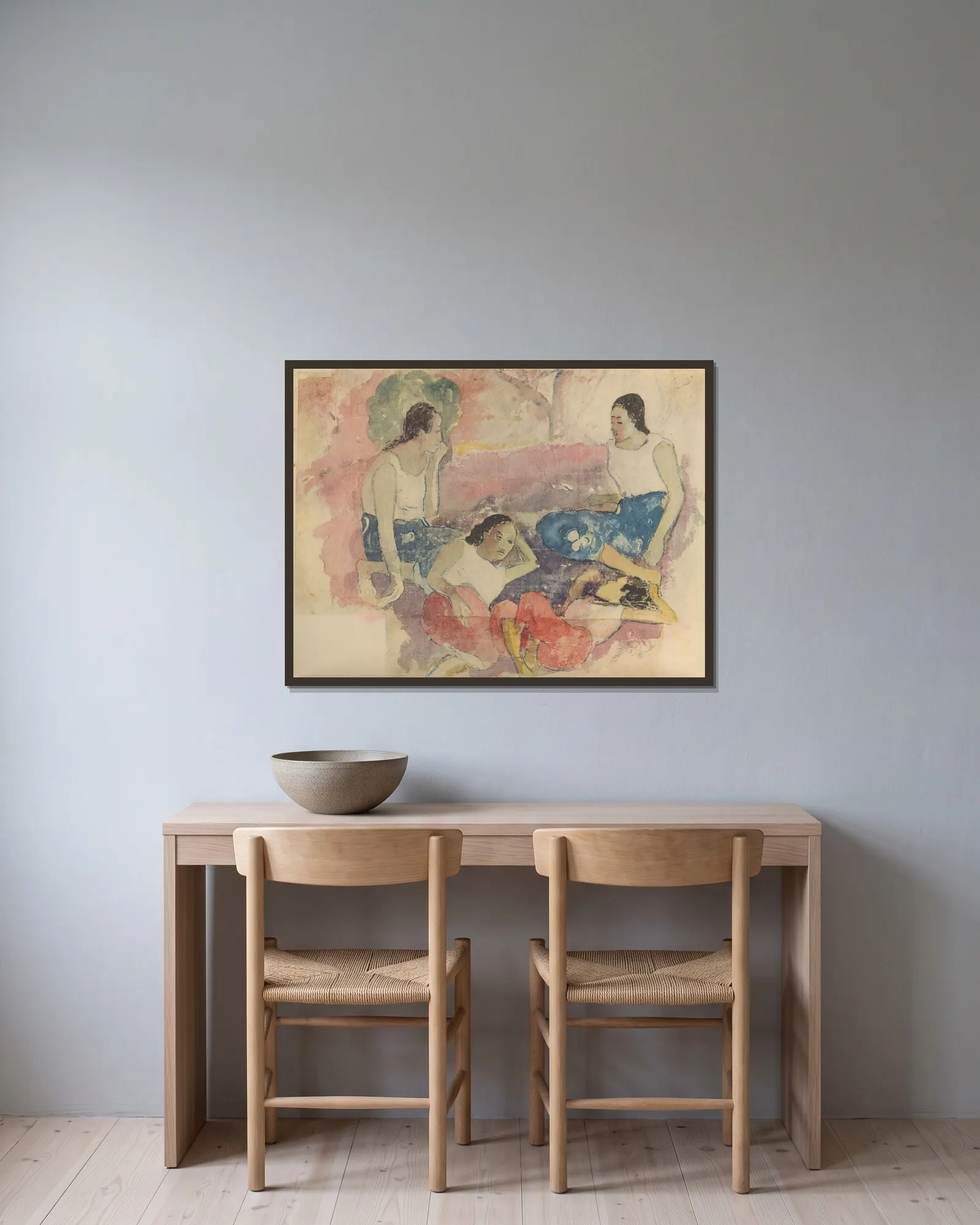 Noanoa Pl.24 av Paul Gauguin inramad på en vägg