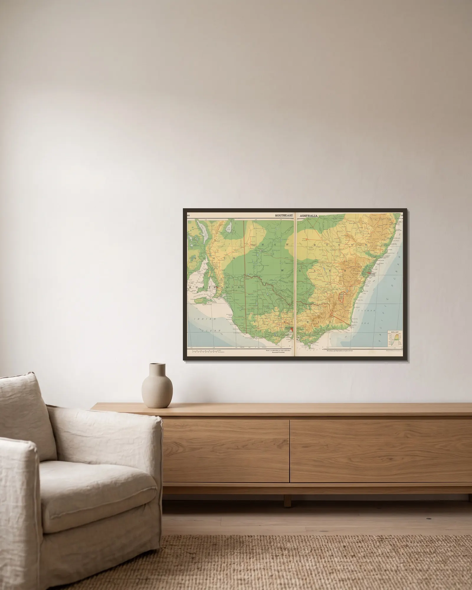 Australia—Southeastern av John Paul Goode inramad på en vägg
