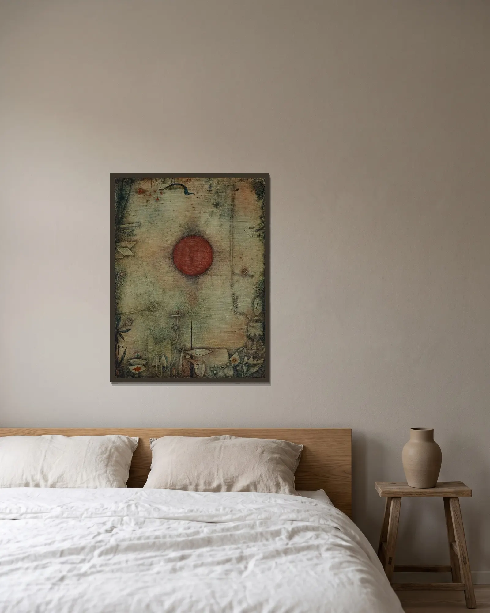 Ad marginem av Paul Klee inramad på en vägg