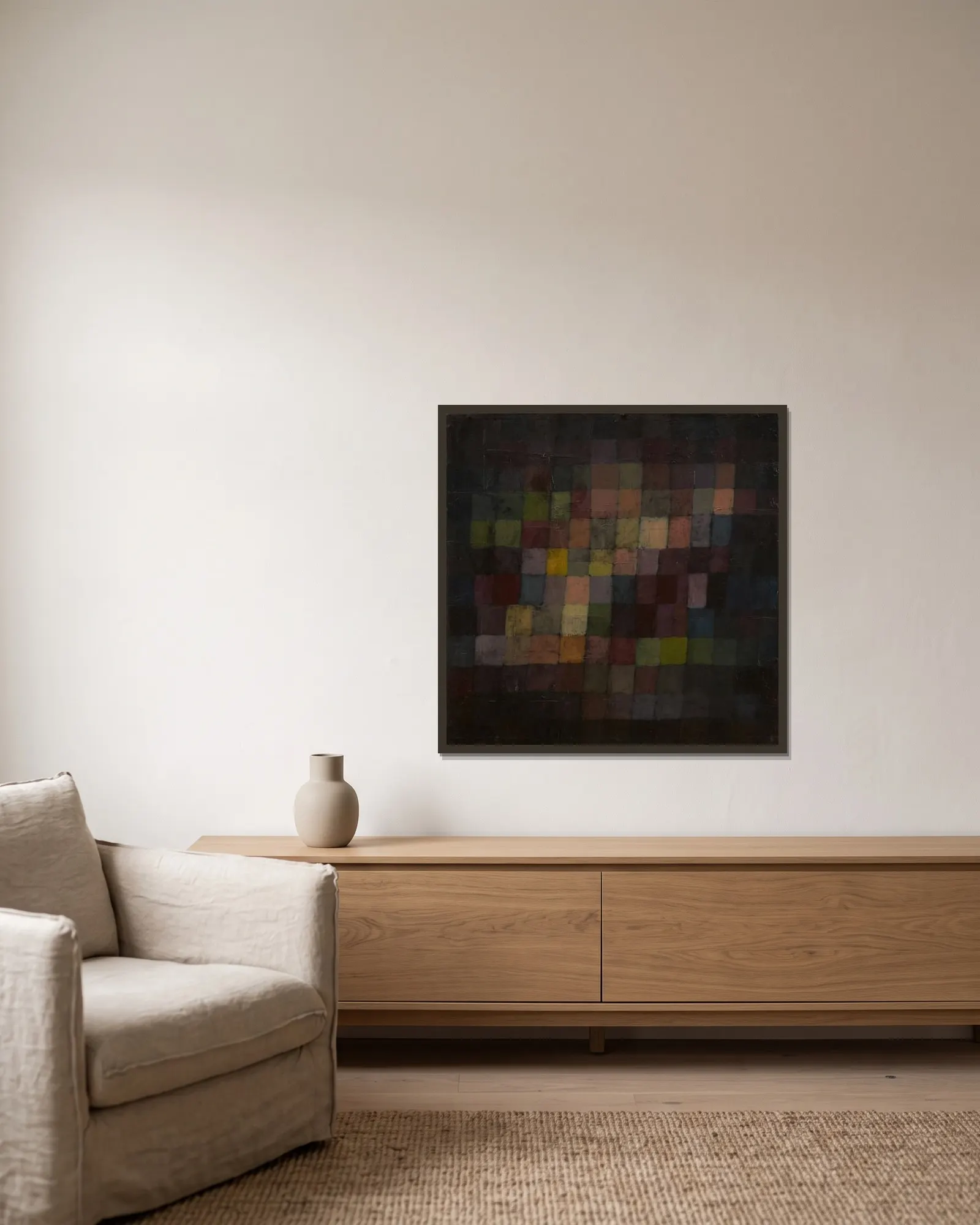Ancient Sound av Paul Klee inramad på en vägg