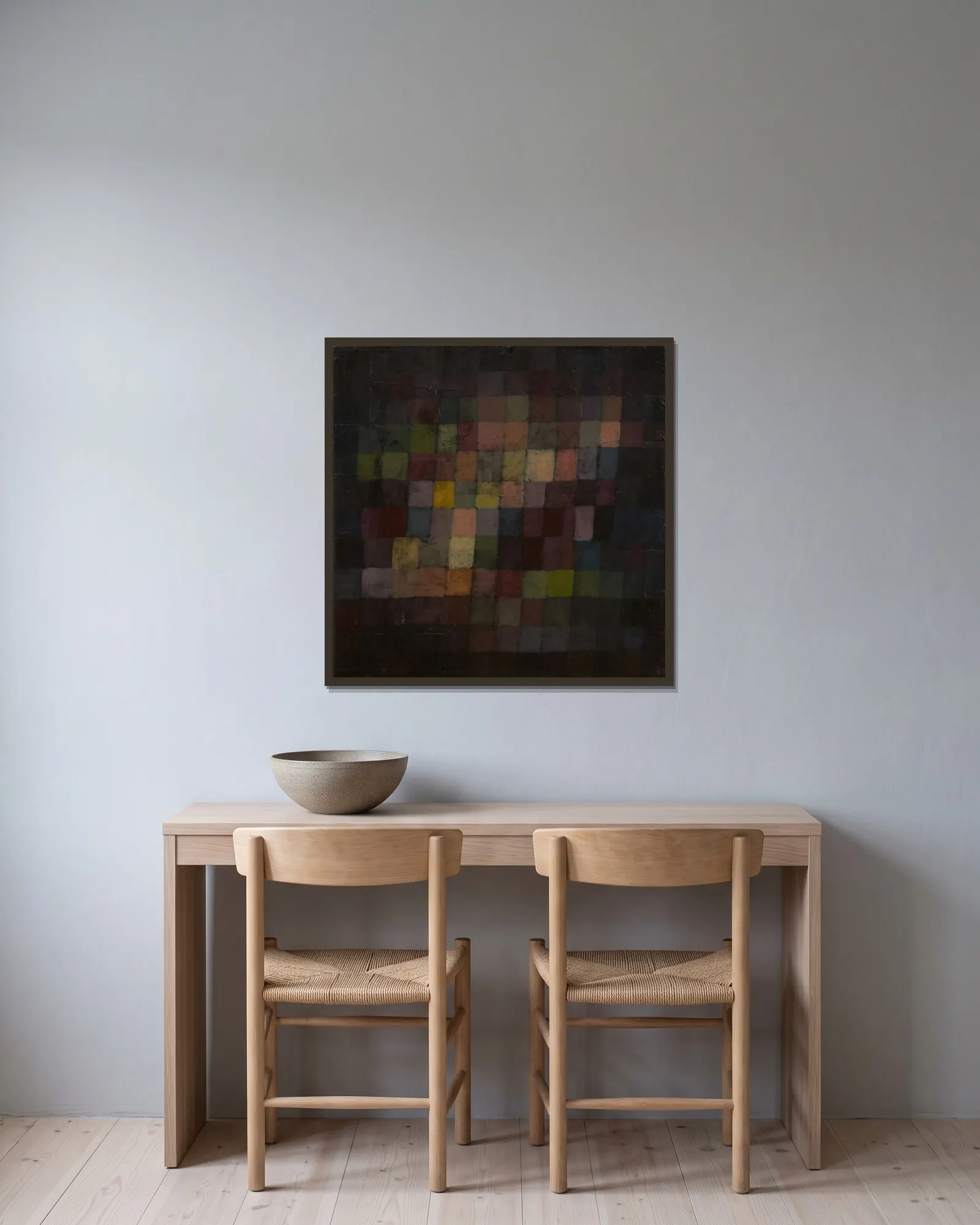 Ancient Sound av Paul Klee inramad på en vägg