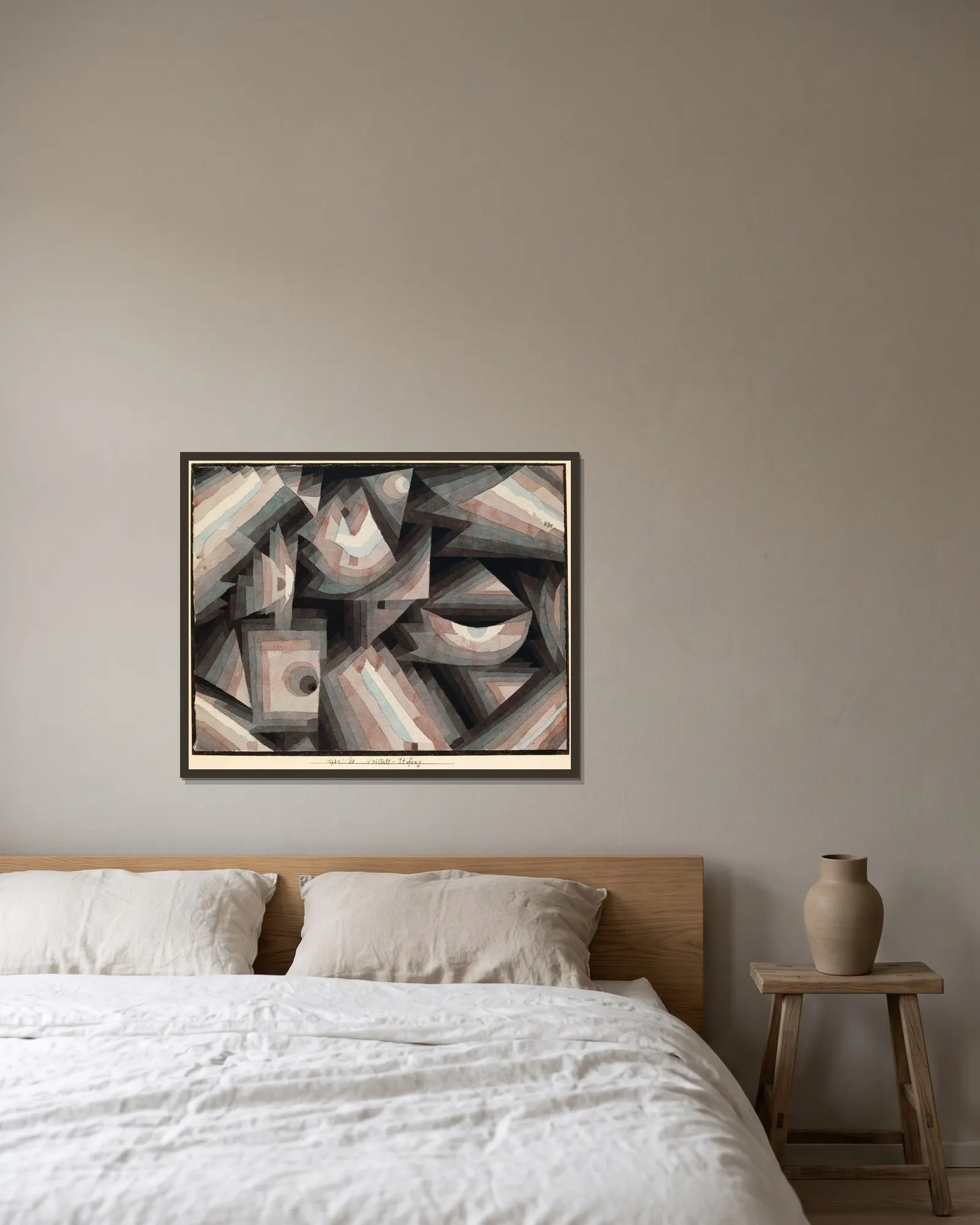 Crystal gradation av Paul Klee inramad på en vägg