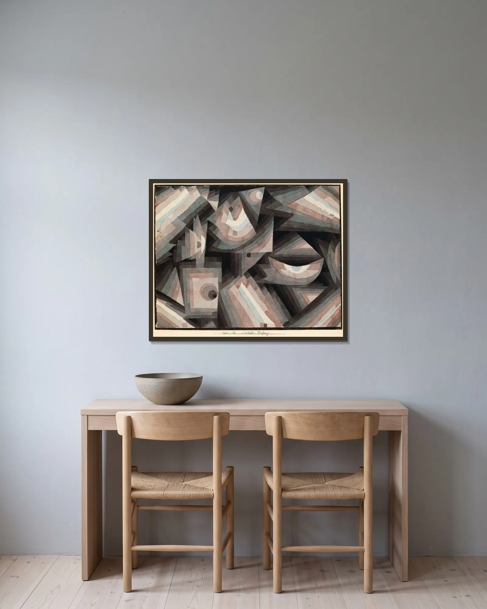 Crystal gradation av Paul Klee inramad på en vägg