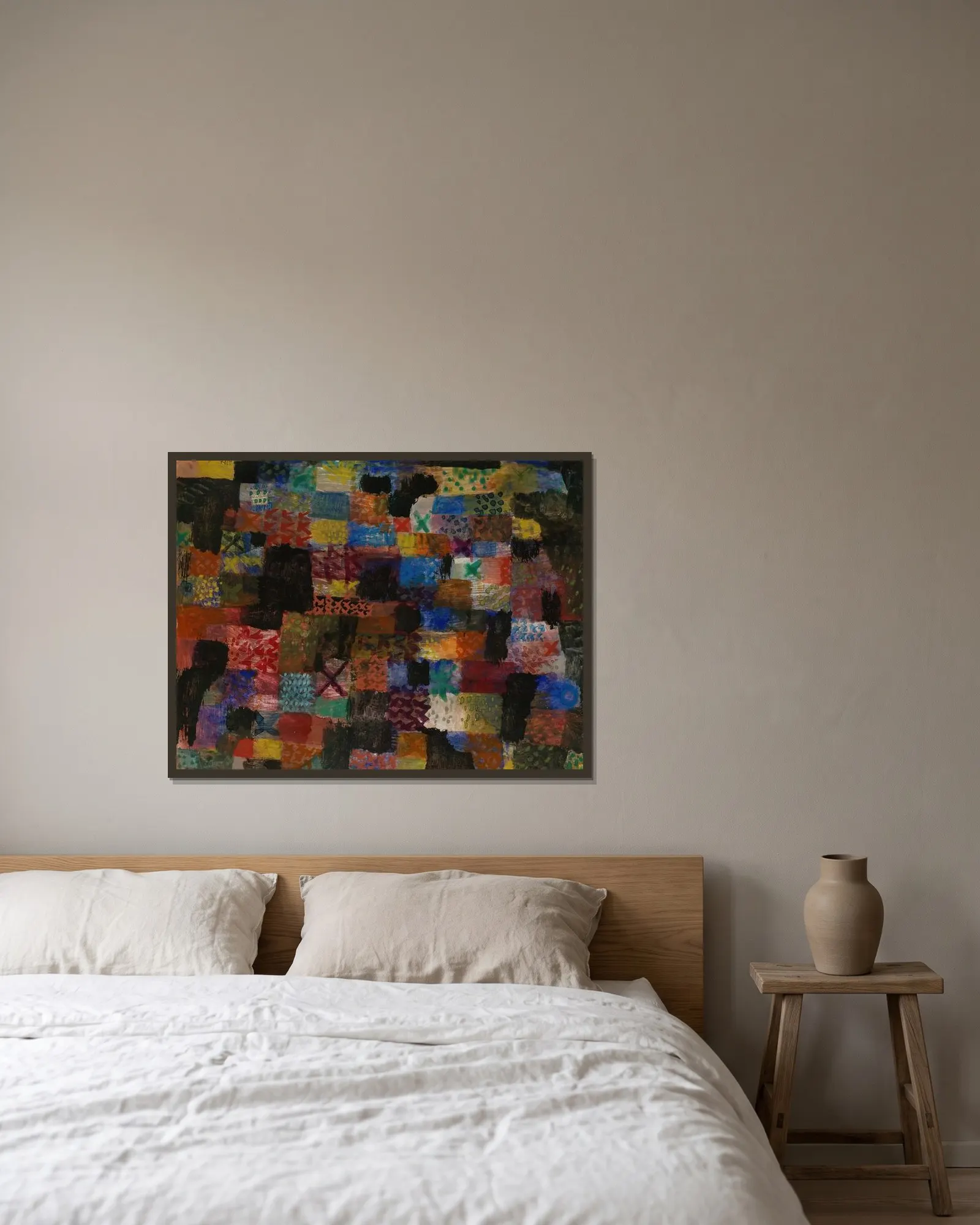 Deep Pathos av Paul Klee inramad på en vägg