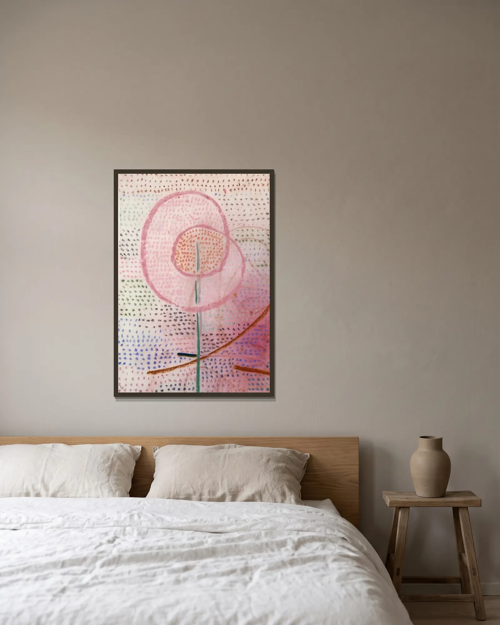 Flourishing av Paul Klee inramad på en vägg