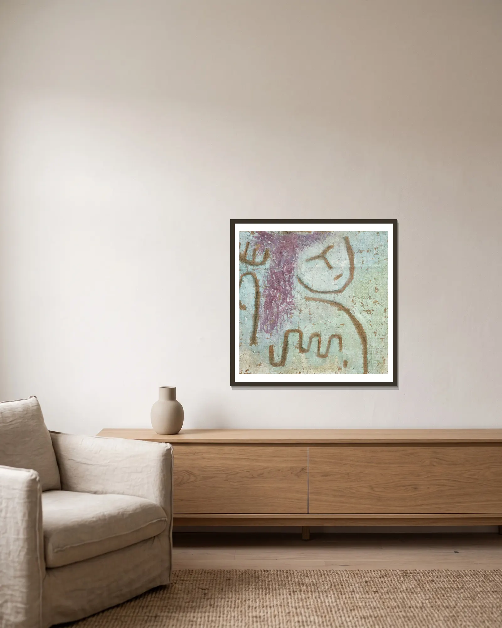 Little Hope av Paul Klee inramad på en vägg