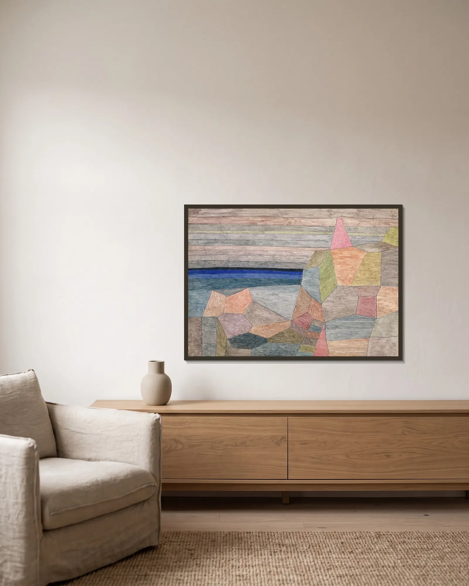 Promontorio Ph av Paul Klee inramad på en vägg