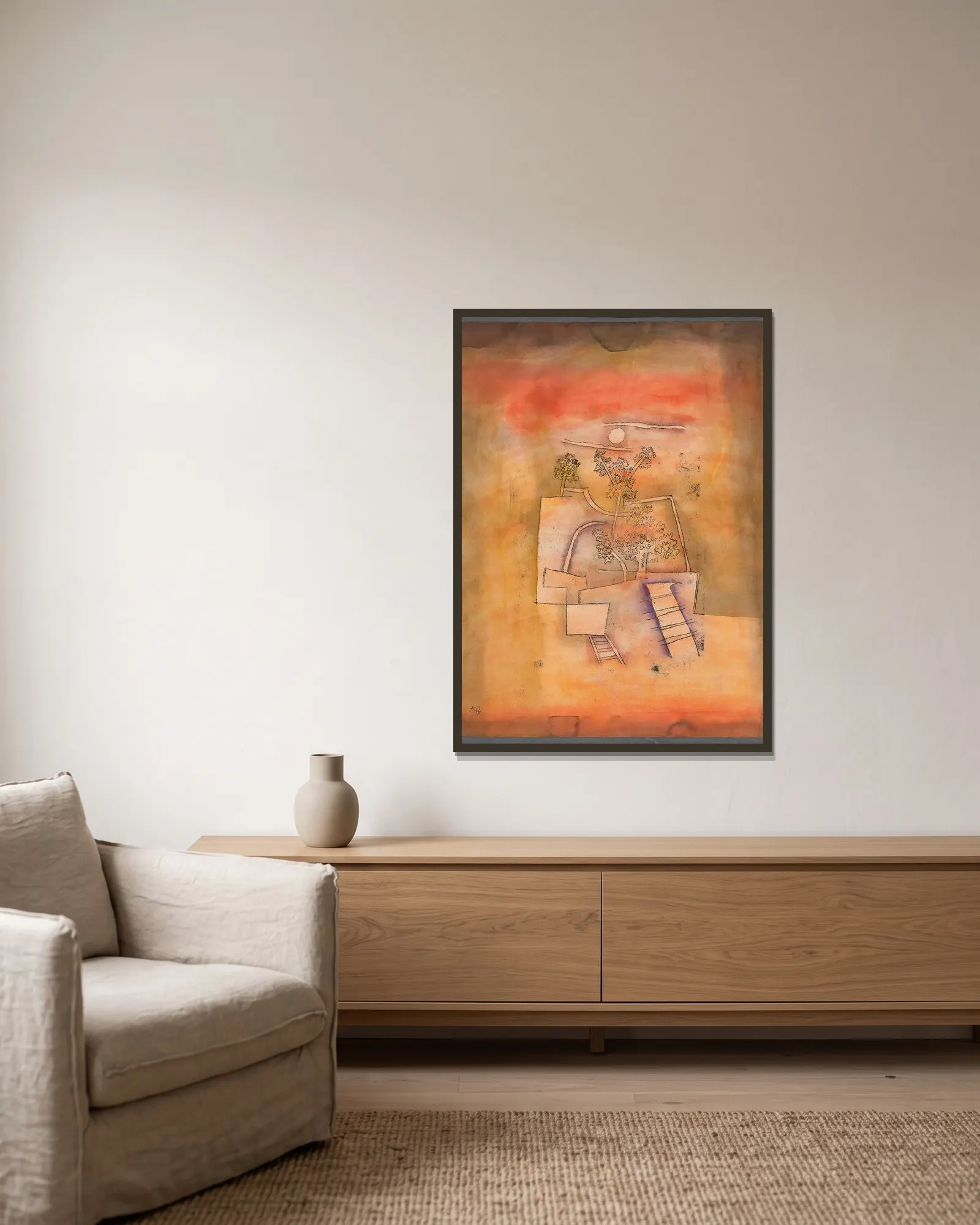 Tree Culture av Paul Klee inramad på en vägg