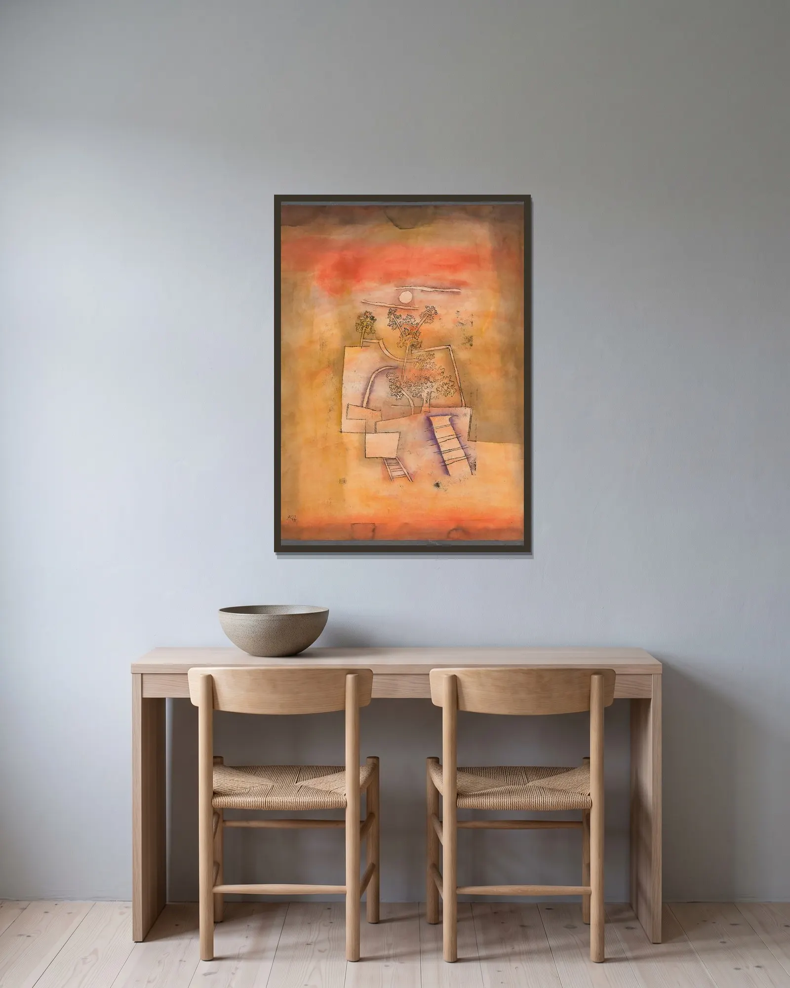 Tree Culture av Paul Klee inramad på en vägg