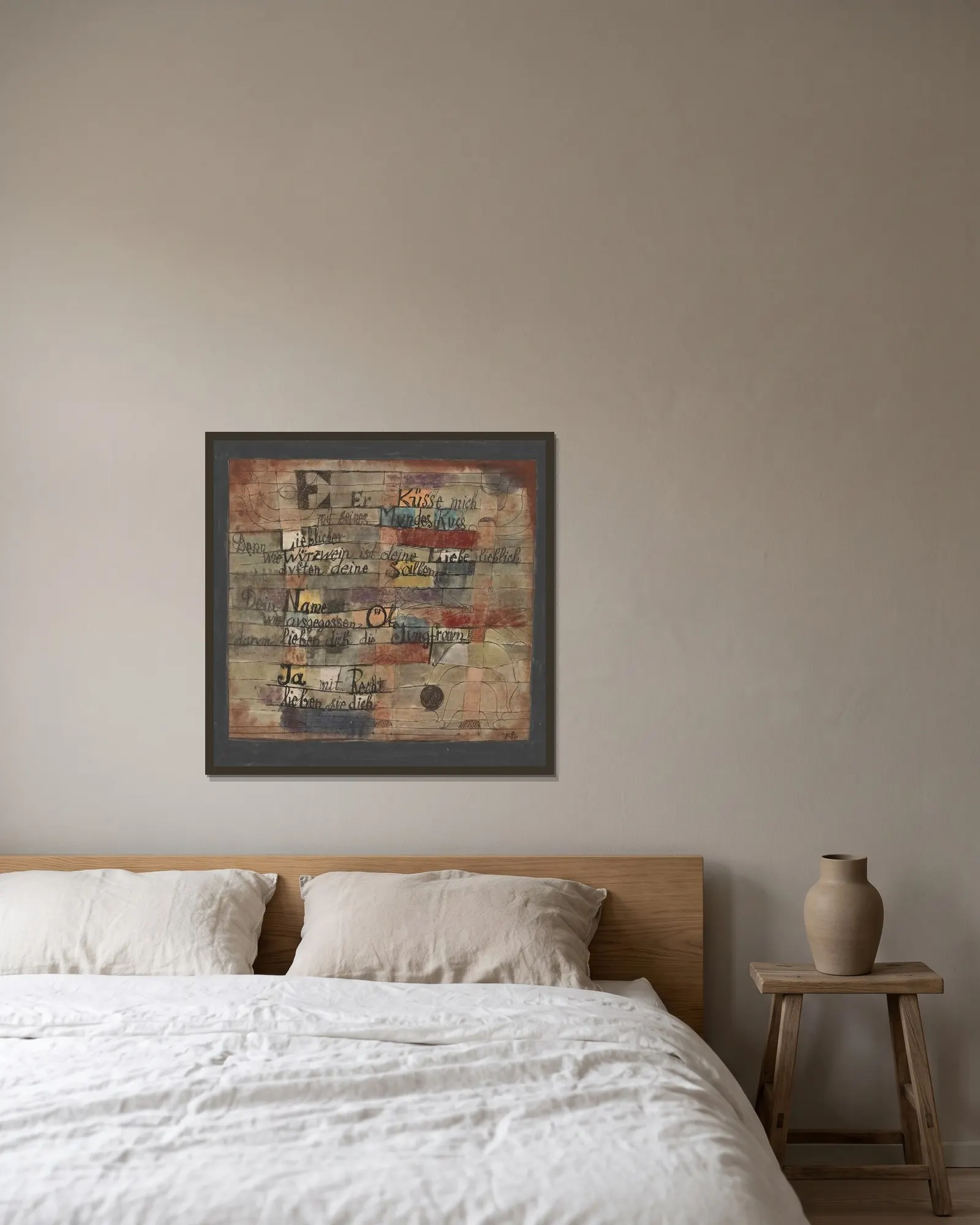 (From the Song of Songs) Version II. av Paul Klee inramad på en vägg