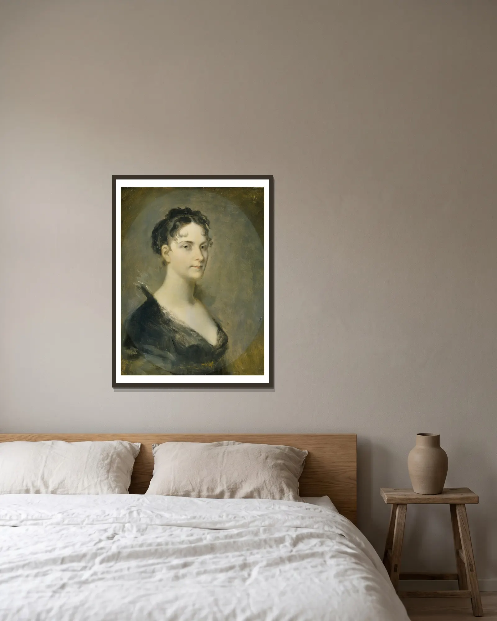 The Empress Joséphine av Pierre-Paul Prud'hon inramad på en vägg