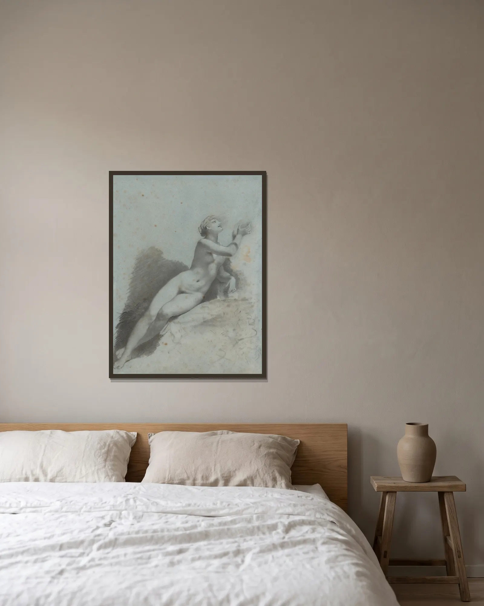 Venus av Pierre-Paul Prud'hon inramad på en vägg