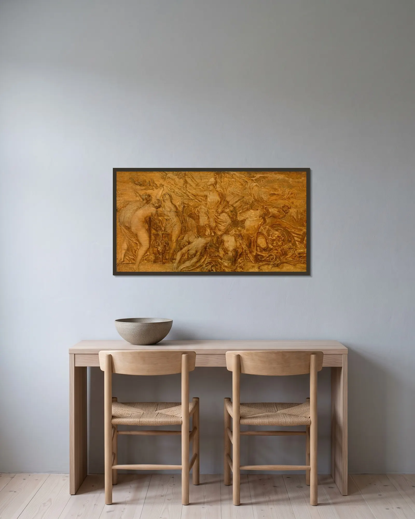 Bellona av Peter Paul Rubens inramad på en vägg