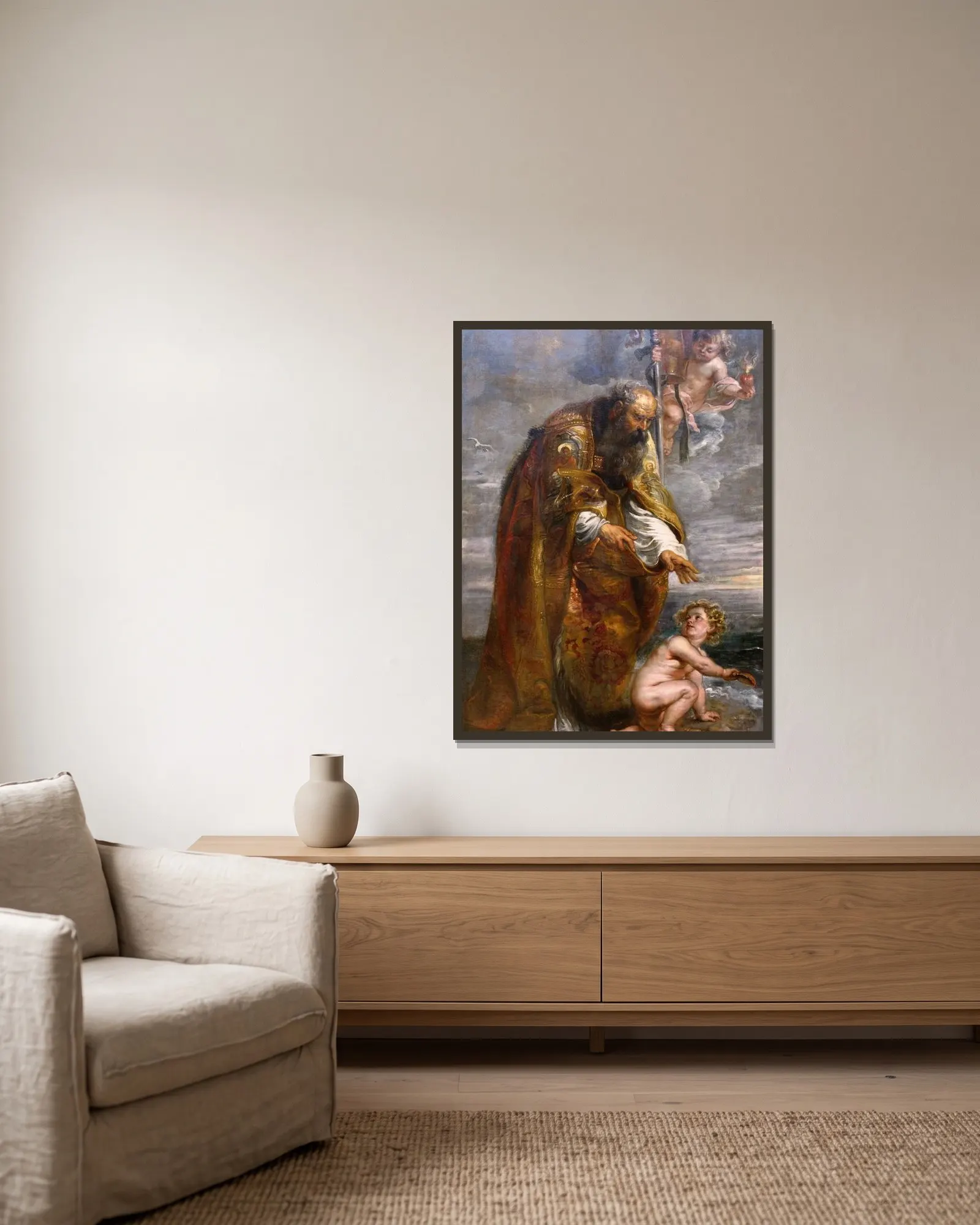 Saint Augustine av Peter Paul Rubens inramad på en vägg