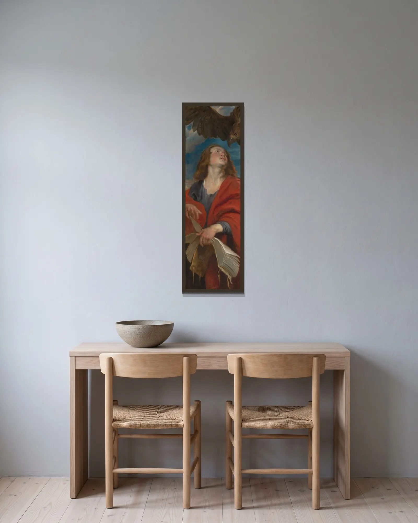 Saint John av Peter Paul Rubens inramad på en vägg