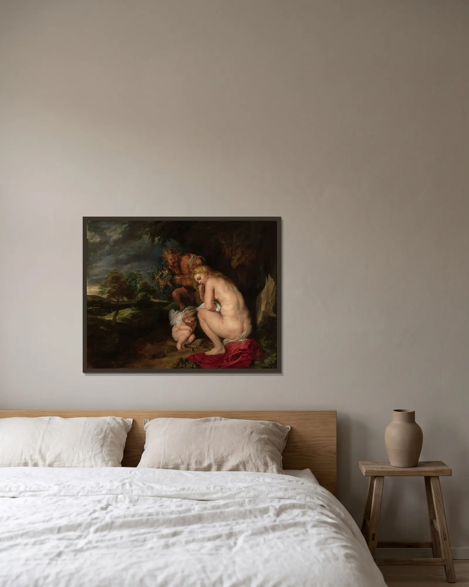 Venus Frigida av Peter Paul Rubens inramad på en vägg